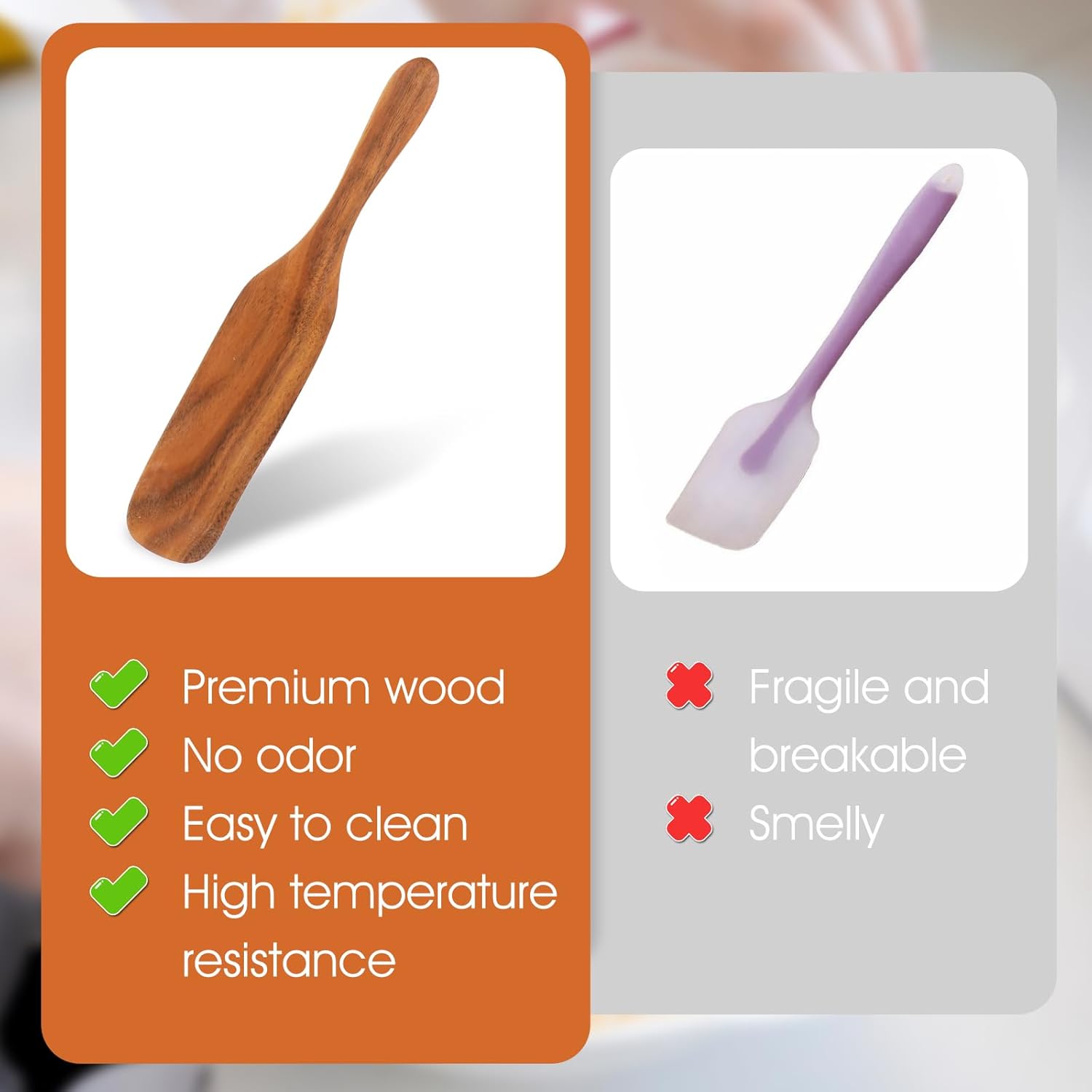 Prasacco 5 Pcs Wooden Spurtle Set Spurtles Kitchen Tools Wooden Spurtle Spatula Wooden Spurtle Kitchen Utensils Spurdle for Cooking Wood Slotted Spurtle Spatulas Spoons Set for Cooking Stirring Mixing - Image 3