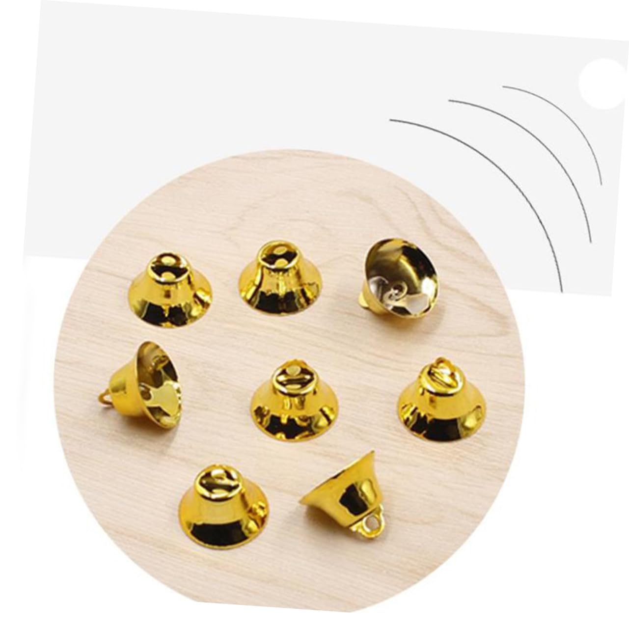 Colgante De Campana Navideña Mini De 20 Mm Dorada, Campana De Viento para Decoración De Árbol De Navidad, Accesorios DIY para Manualidades, Pack De 120 Unidades