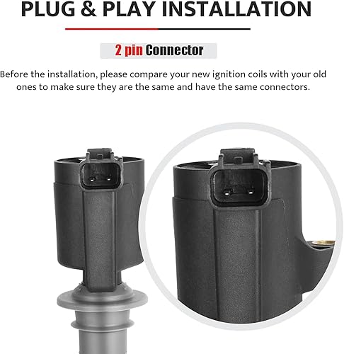 Miniatura 6 de Paquete de bobinas de encendido y bujías compatibles con Ford Escape 3.0L V6 2001-2008, Mazda Tribute, Ford 500 Freestyle 2005-2007, 01-04 Taurus,