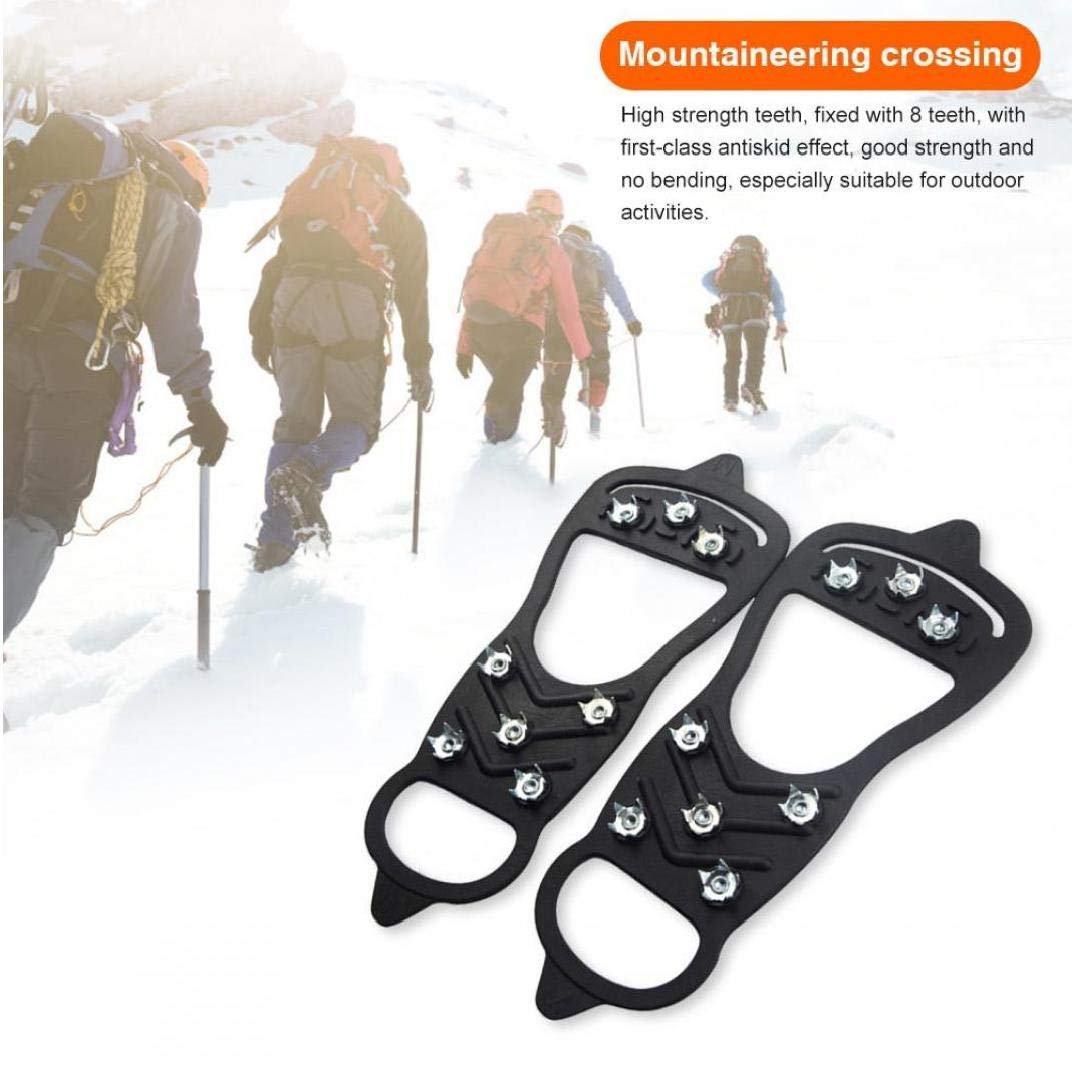 Schuhstiefel Ice Rubber Walking Cleats Anti-Rutsch-Stretch-Schuhe Ice Cleats Snow Traction Cleats Steigeisen für nassen Schlamm EIS und Schnee (m)