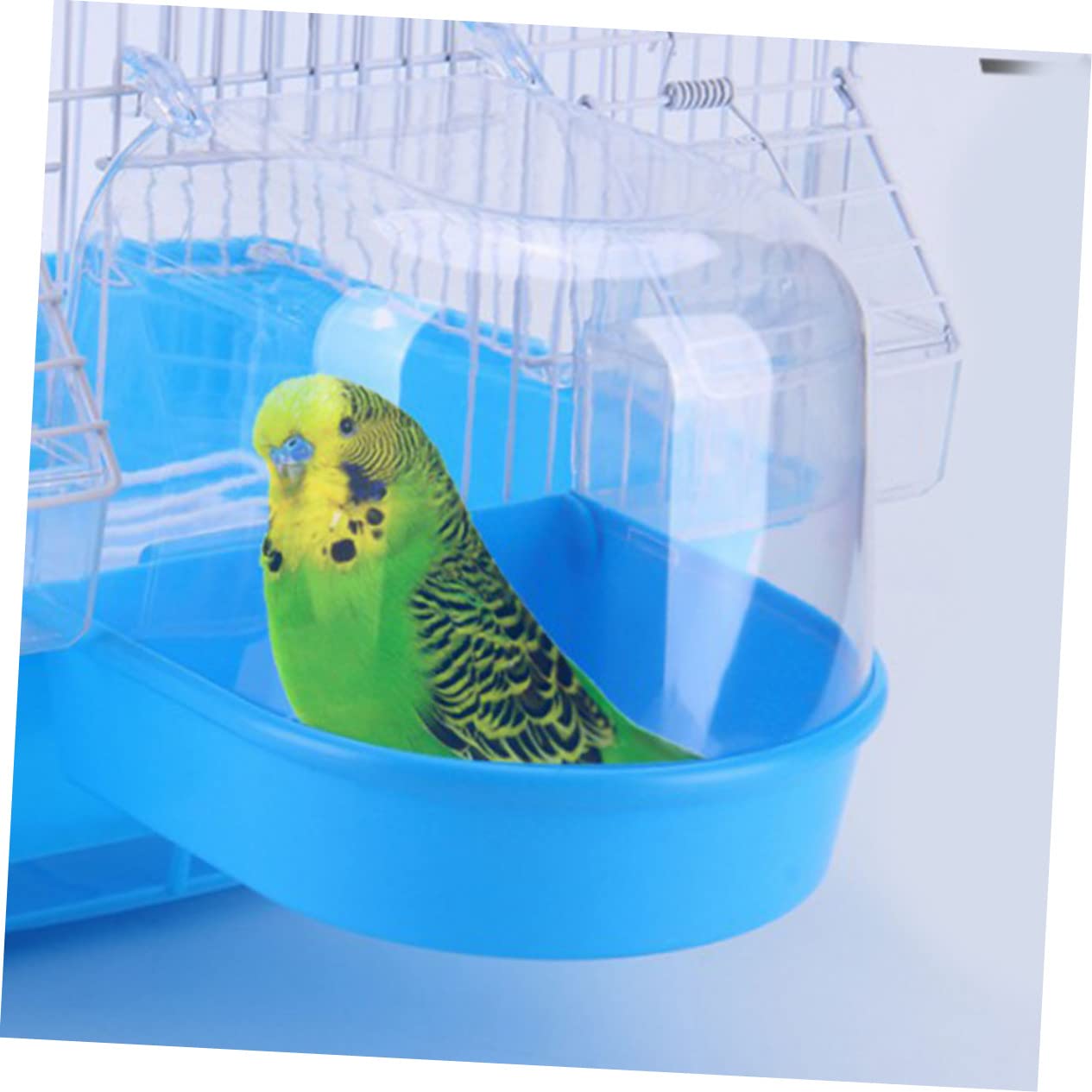 HAPINARY 2PCS Bird Bathing Tubs for Birds Hanging Shower Basins for Parrots Easy to Install Mini Bathing House for Home Shop Random Color