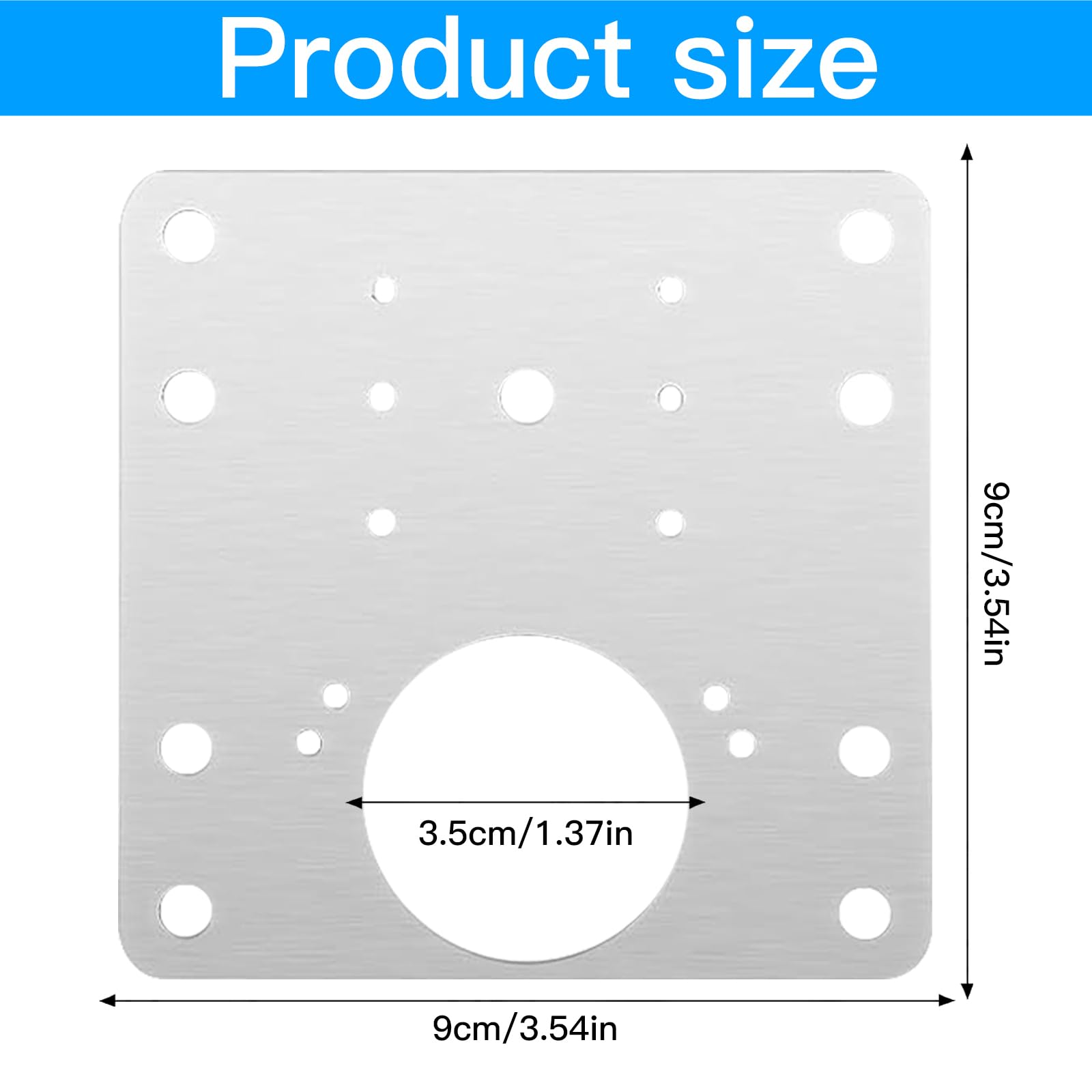 XLKJ 10PCS Hinge Repair Plate, Brackets, Hinge Repair Brackets with Screws, for Kitchen Cupboard Cabinets Door(9X9CM) - Image 2