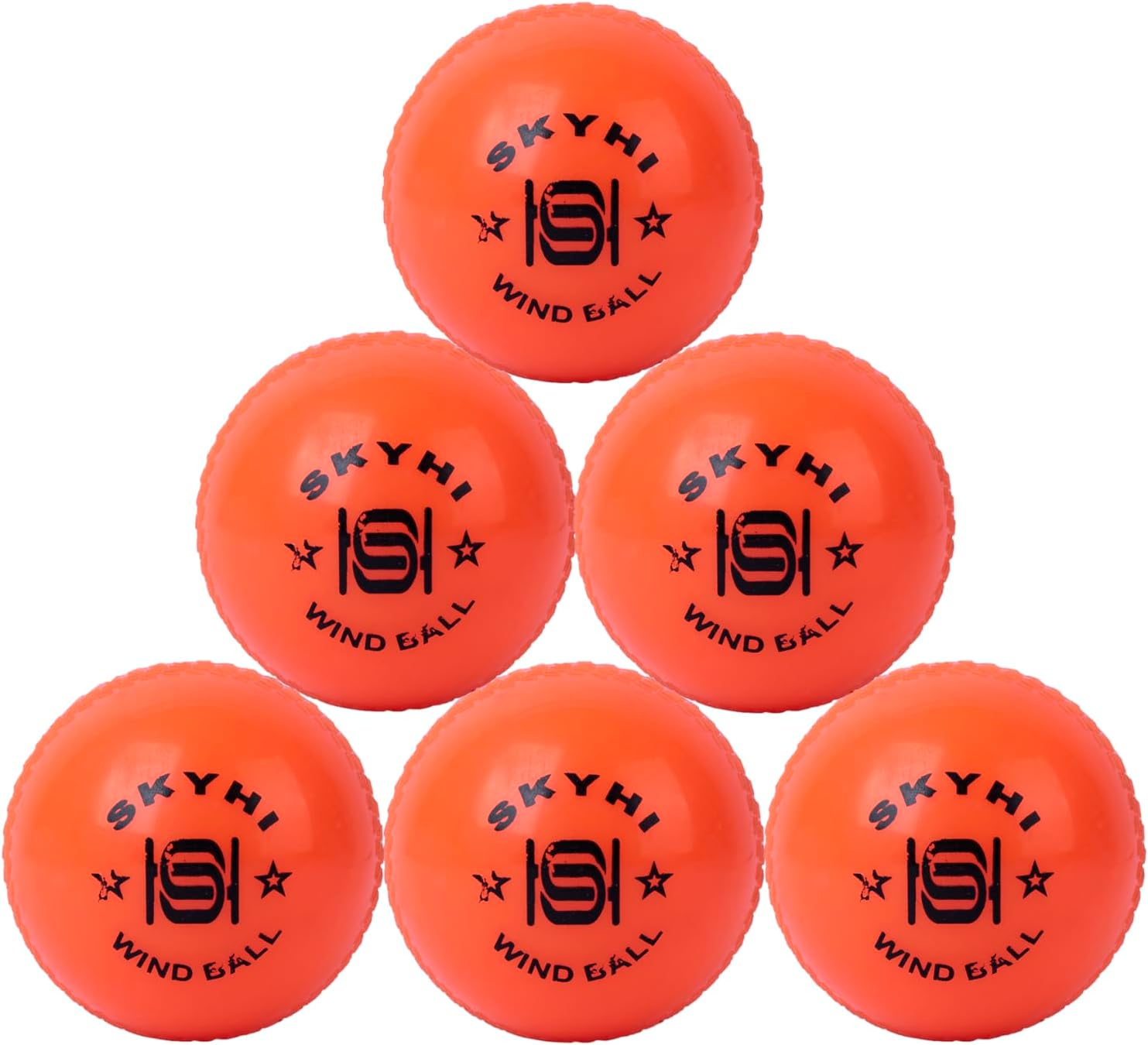 Skyhi Wind Cricket Balls - Soft Practice Training Wind Cricket Balls for Indoor & Outdoor - Soft Practice Training Cricket Ball for Cricket Coaching Bowling Pack of 6