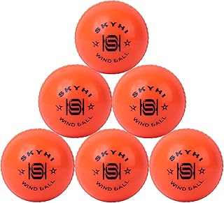 Skyhi Wind Cricket Balls - Soft Practice Training Wind Cricket Balls for Indoor & Outdoor - Soft Practice Training Cricket Ball for Cricket Coaching Bowling Pack of 6