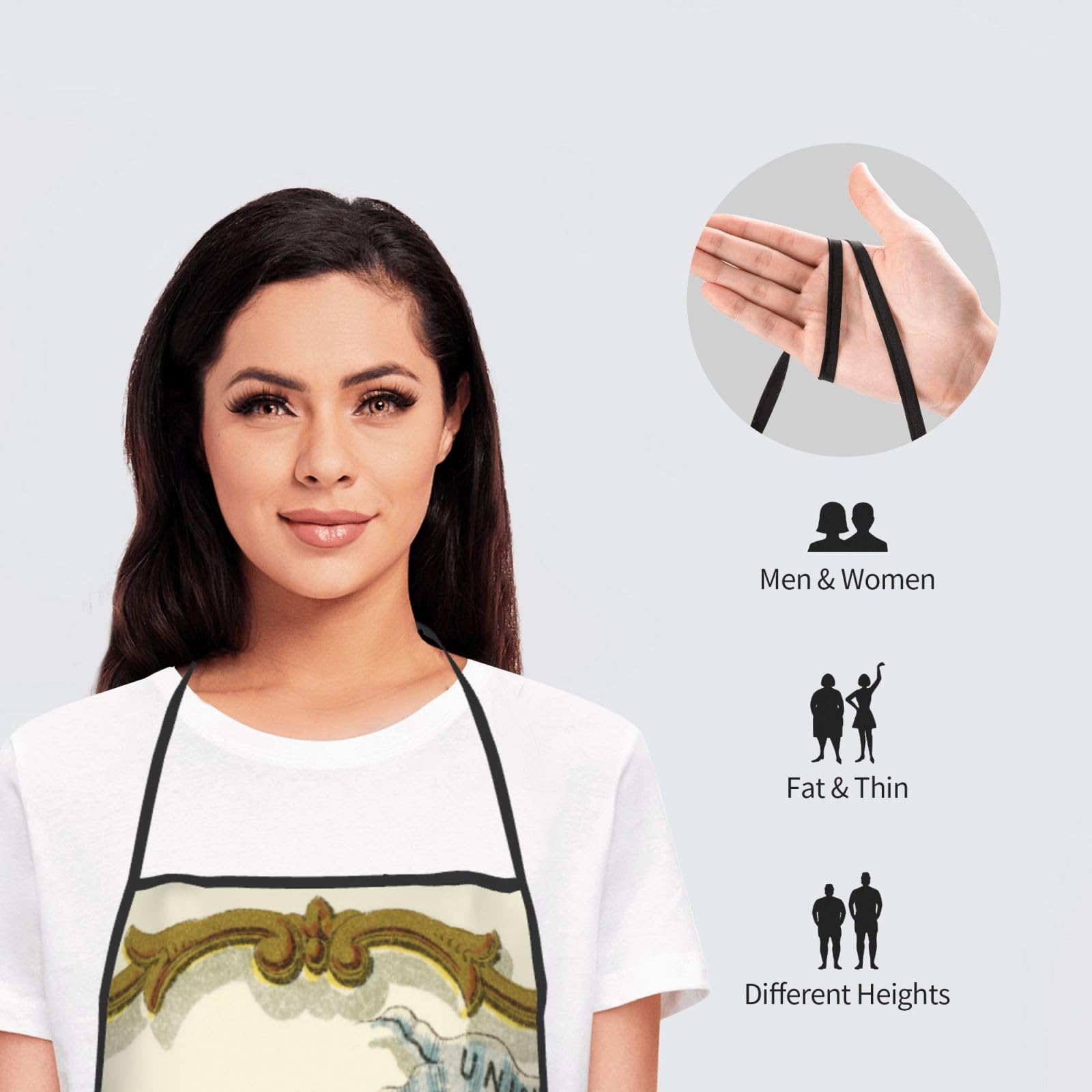 Tablier de cuisine unisexe avec emblème national de l'Illinois, doux et confortable pour homme et femme