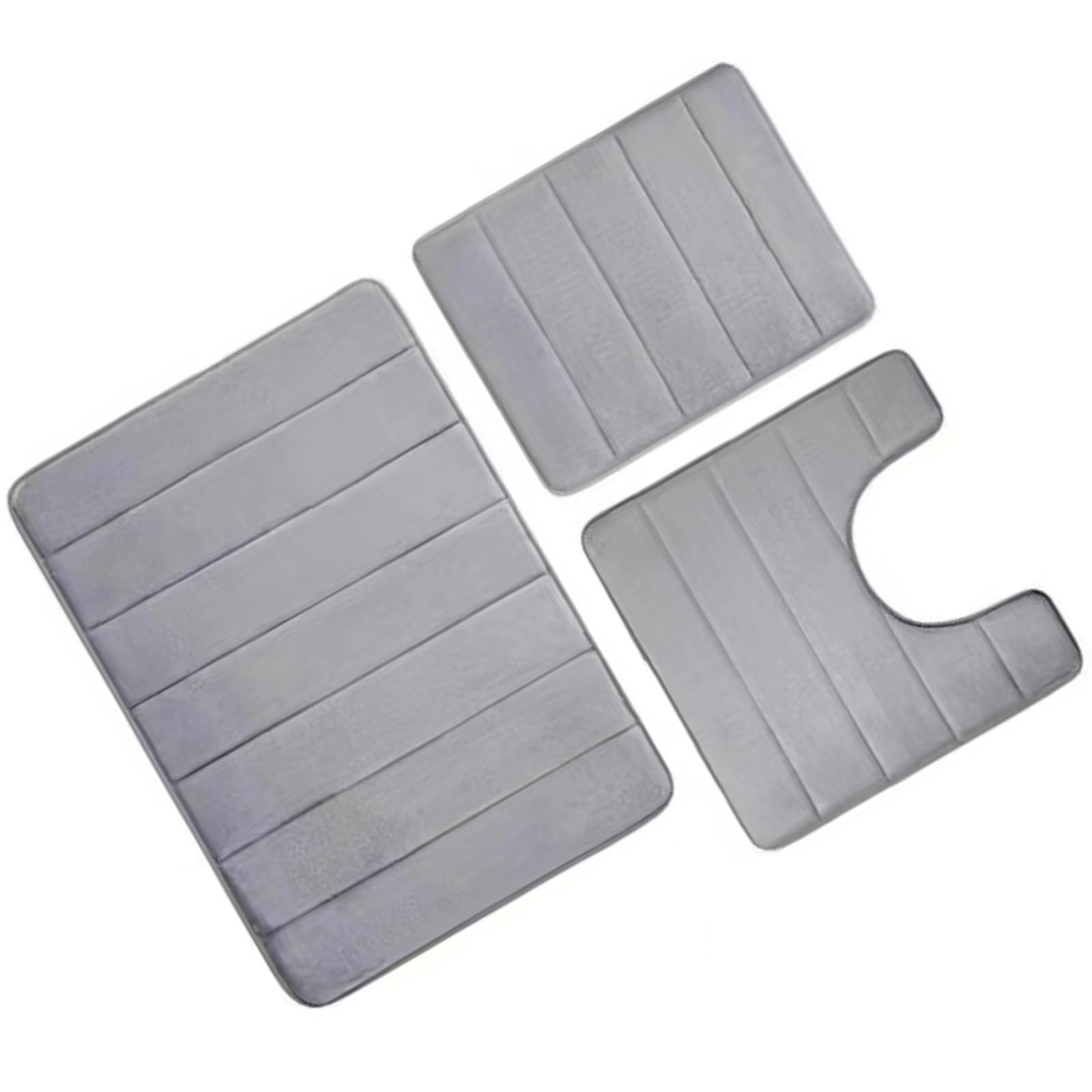 NEWFT Absorbent Flannel Bathroom Rug Set NonSlip Bath Mats Washable for Salon and Shower Flannel Bath Rug