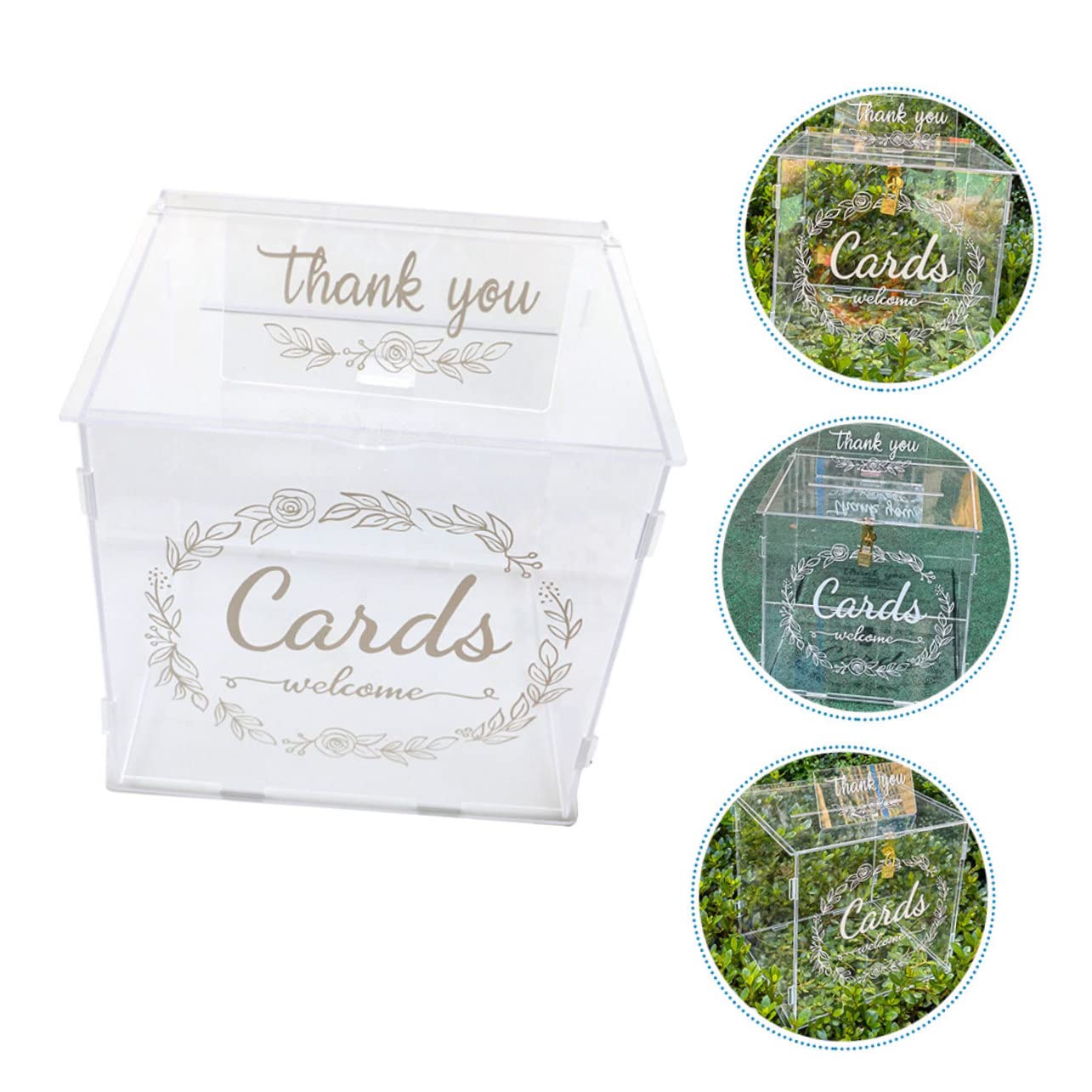 Zerodeko Strukturierte Hochzeitskartenbox Mit Schlitz Und Schloss Transparente Diy Aufbewahrungsbox Für Geschenkkarten Geldgeschenke Und Erinnerungen Für Hochzeitsfeiern