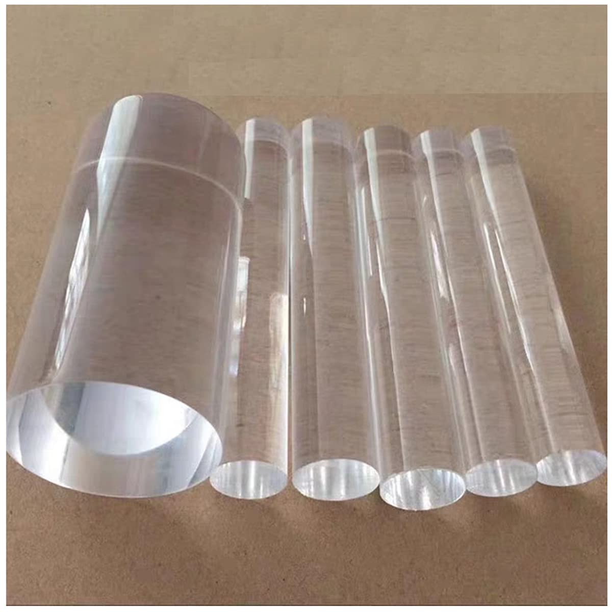 1 Barra de Barra sólida Redonda de acrílico Transparente, Accesorios de decoración DIY, 20mm de diámetro, 500mm de Largo