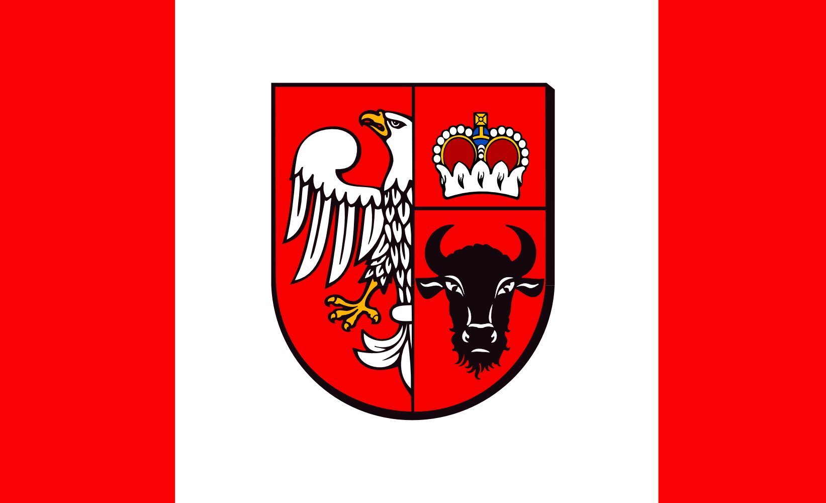Drapeau Large POL powiat zambrowski pour mât extérieur grand format