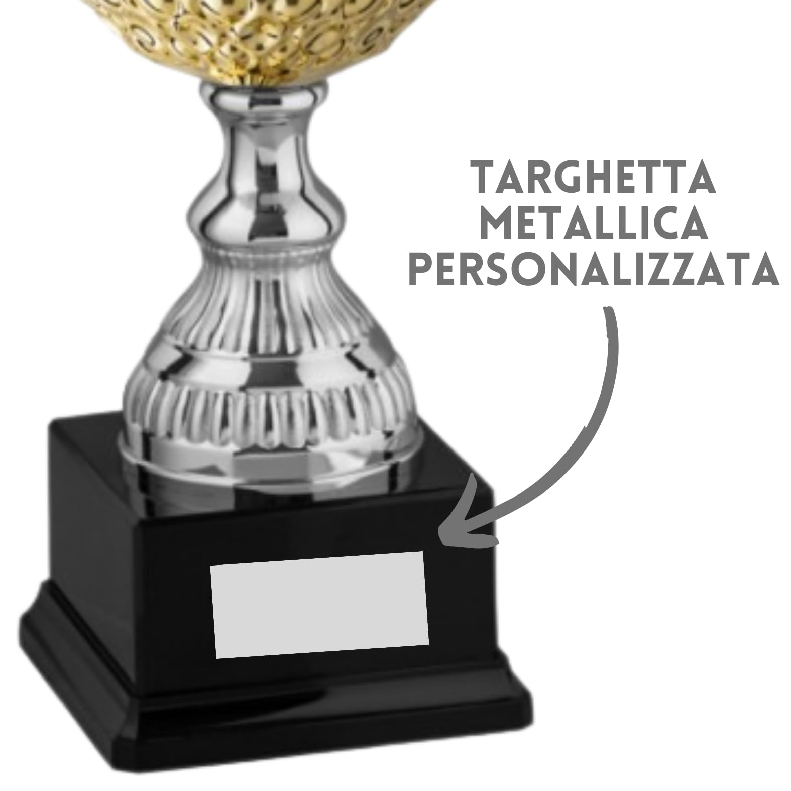 Premiazioni Personalizzate di qualità con Manici e Inserto Oro, Coppa Trofeo Personalizzabile per Eventi e Fantacalcio, Calcio, Padel. Coppe e Trofei Varie Misure