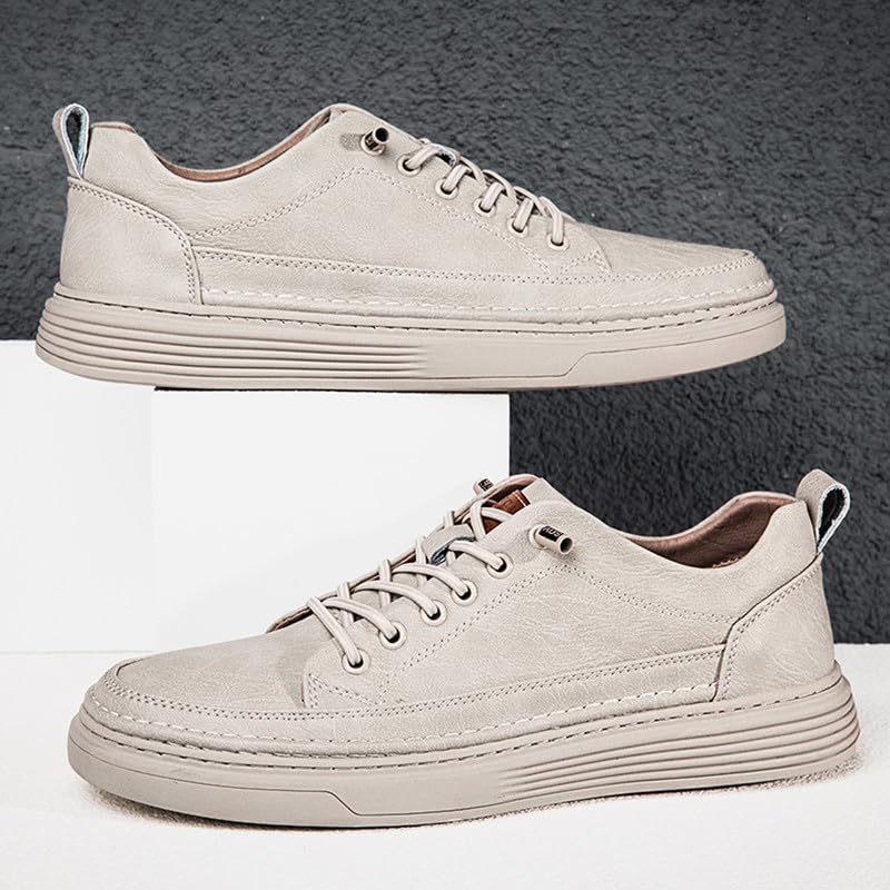 Men's Casual Oxfords Leather Shoes Height Increasing Elevator Shoes Non-Slip Soft Sole Lace-Up Fashion Sneaker Dress Shoes3