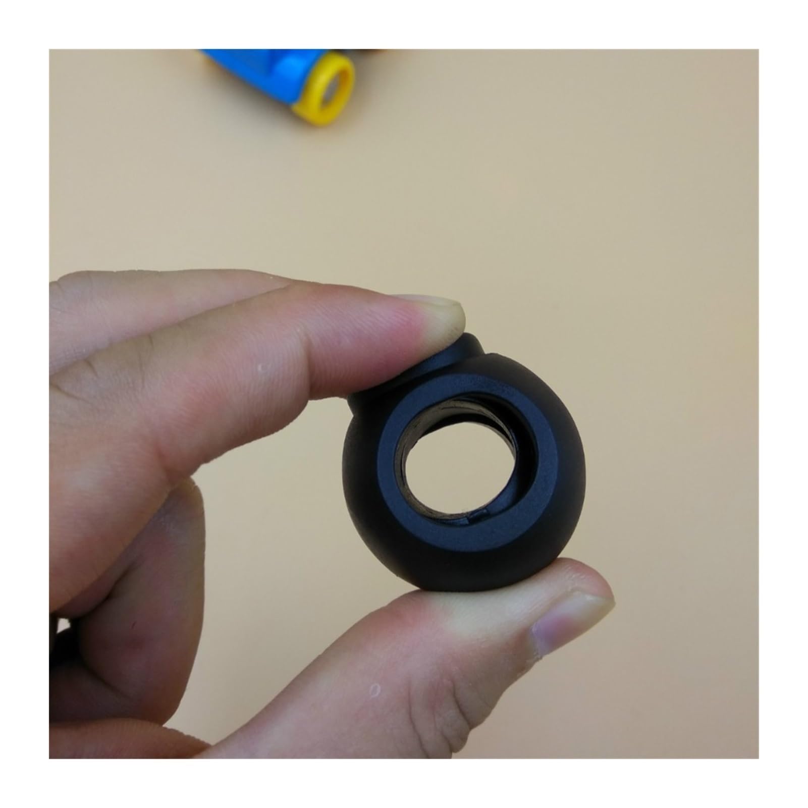 Zamki sprężynowe, 10 szt. Czarne plastikowe kulki Zamki sznurkowe Okrągły zatrzask stoper 48 * 34 * 15 mm Naprawy DIY Torby Odzież Akcesoria
