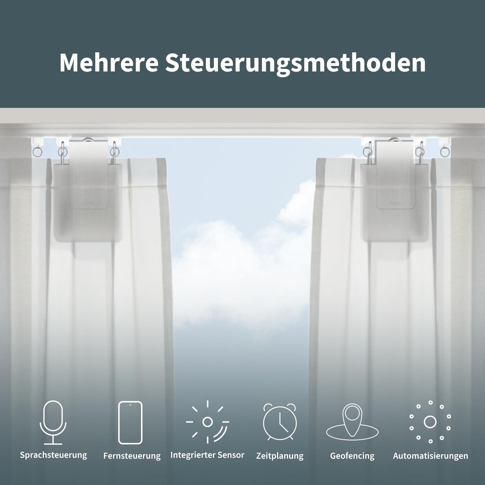 Aqara Smarter Gardinenmotor E1, Stangen-Version | Elektrischer Smart-Vorhangmotor für Fernsteuerung, Erfordert Zigbee 3.0 Hub, Unterstützt HomeKit, Alexa, Google, SmartThings
