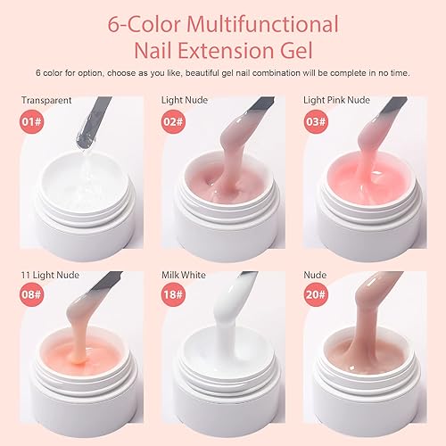 Miniatura 2 de SAGEBIO Kit para principiantes de uñas de gel de poliéster, kit de construcción de extensión de gel de uñas, diseño de arte de uñas de moda, regalo
