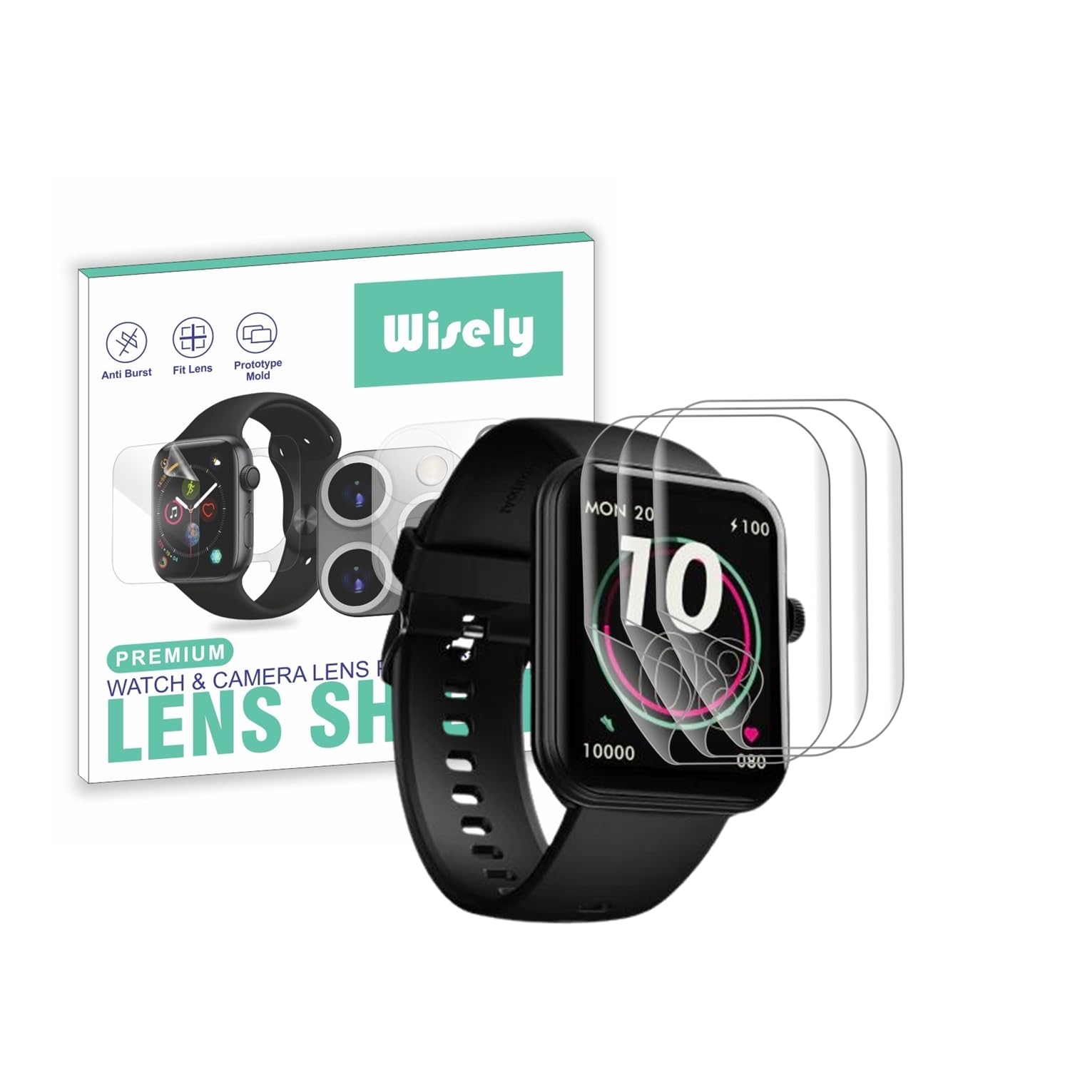 Wisely |3pcs| Screen Guard Protector For boAt Xtend Plus Smartwatch |1.78"| Bubble Free, Easy installation kit, HD Clear, Full Cover (B0CBN5ZWQ5) Amazon Price History, Amazon Price Tracker