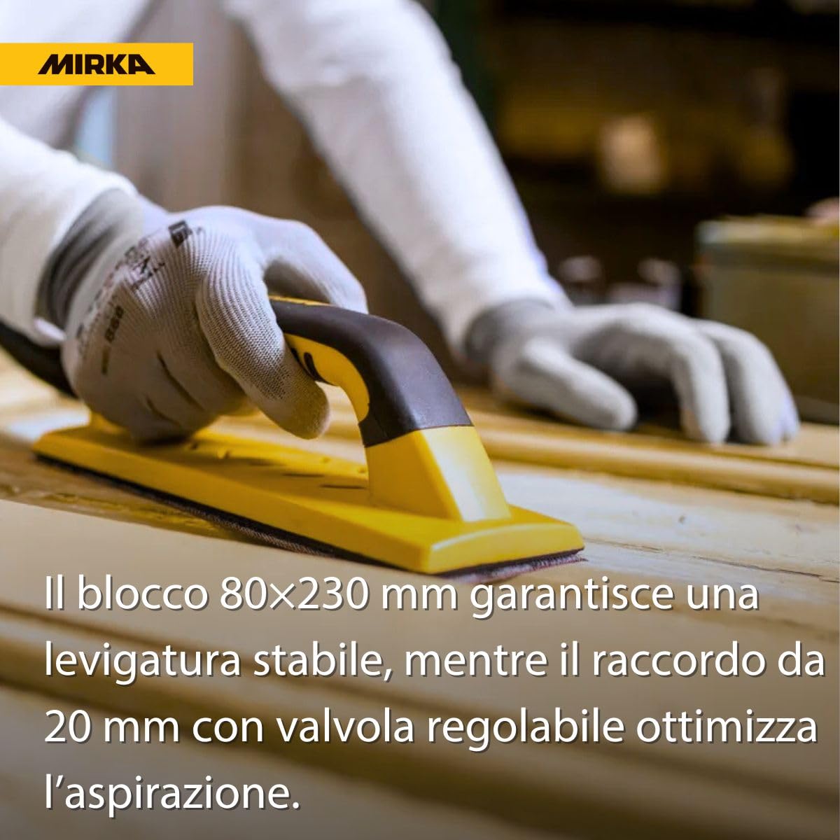 Mirka Handy Starter-Kit per levigatrici manuali I Set di blocchi di levigatura con aspirazione incl. tubo flessibile di aspirazione da 4 m e 5x Mirka Abranet a strappo grana P80 P120 P180