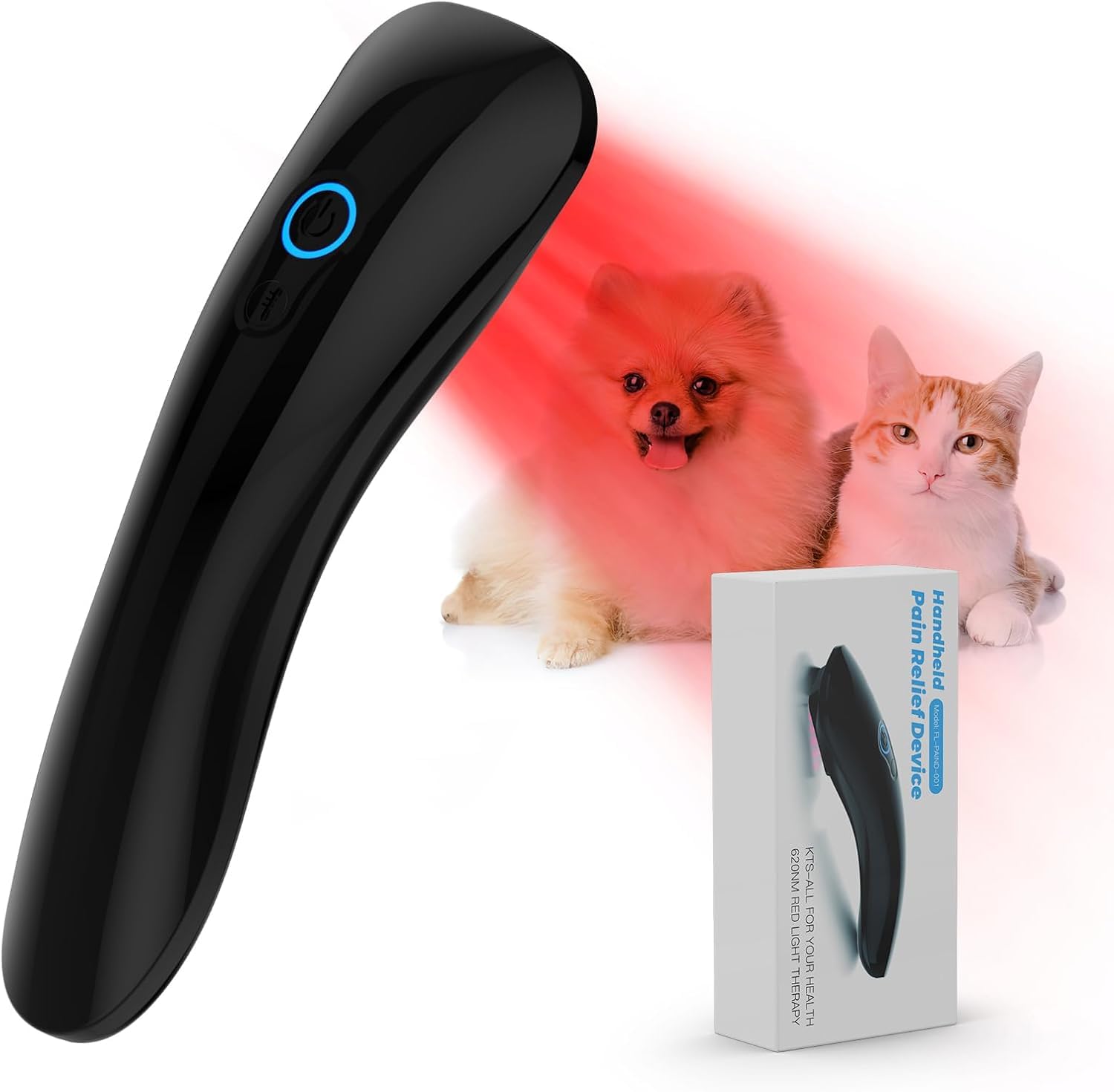 iKeenerCold Laser Therapy Device for Dogs and Humans,Portable Handheld Lllt Vet Device for Pets, 18 * 620nm Red Light Therapy for Pain Relief,Itching Skin & Wound Care in Dogs, Cats, Horses