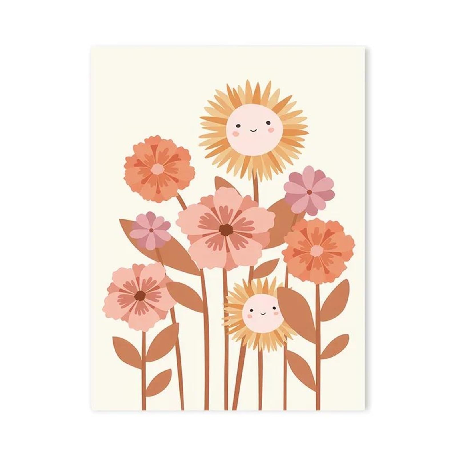 XENITE Wall Art Canvas Prints Childlike Love Rainbow Poster Prints Sun Bear Hedgehog Cloud Flower Canvas Painting For Baby Bedroom Children's Room Wall Decor(L,40x60cm)