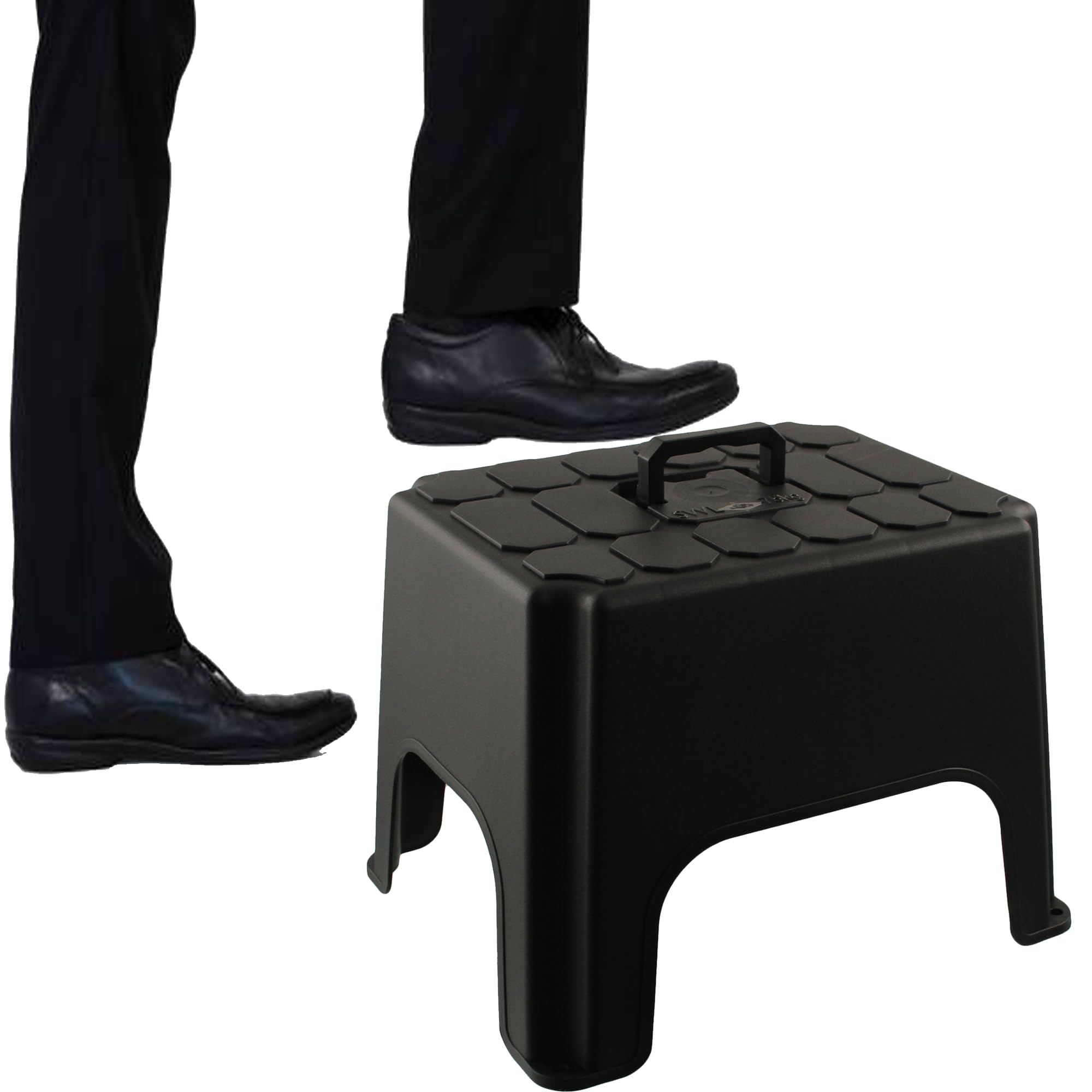 Storm Trading Group Black Strong Step Stool With Built In Carry Handle