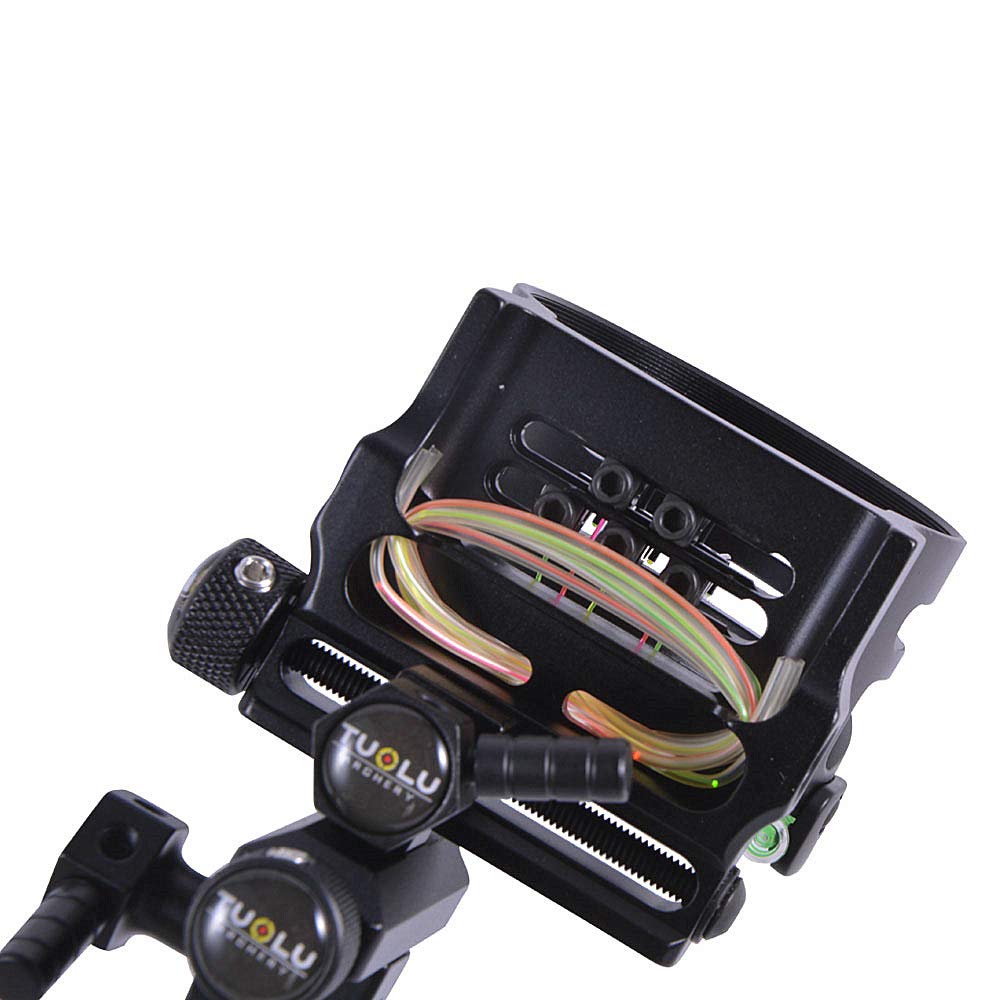 AMEYXGS Tiro con L'Arco Bow Sight Mirino per Arco Composto 5 Pin Vista Mirini Regolabile Mancino e Destrorso