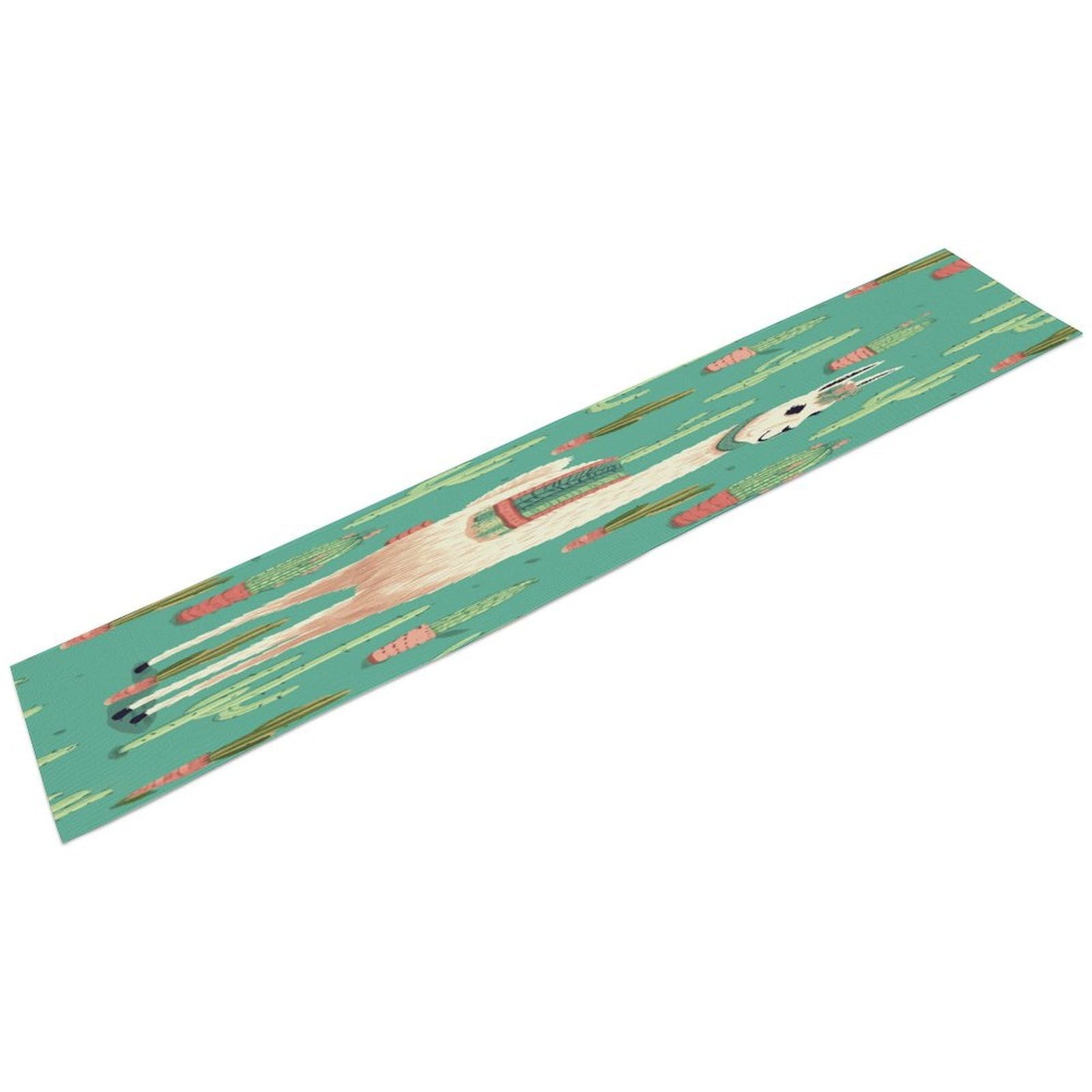 Alpaca Cactus Table Runner Linen Long Table Runner Farmhouse Rustic Table Runners Table Decoration for Party Home Kitchen Dining Holiday Decor 13 X 72 Inch