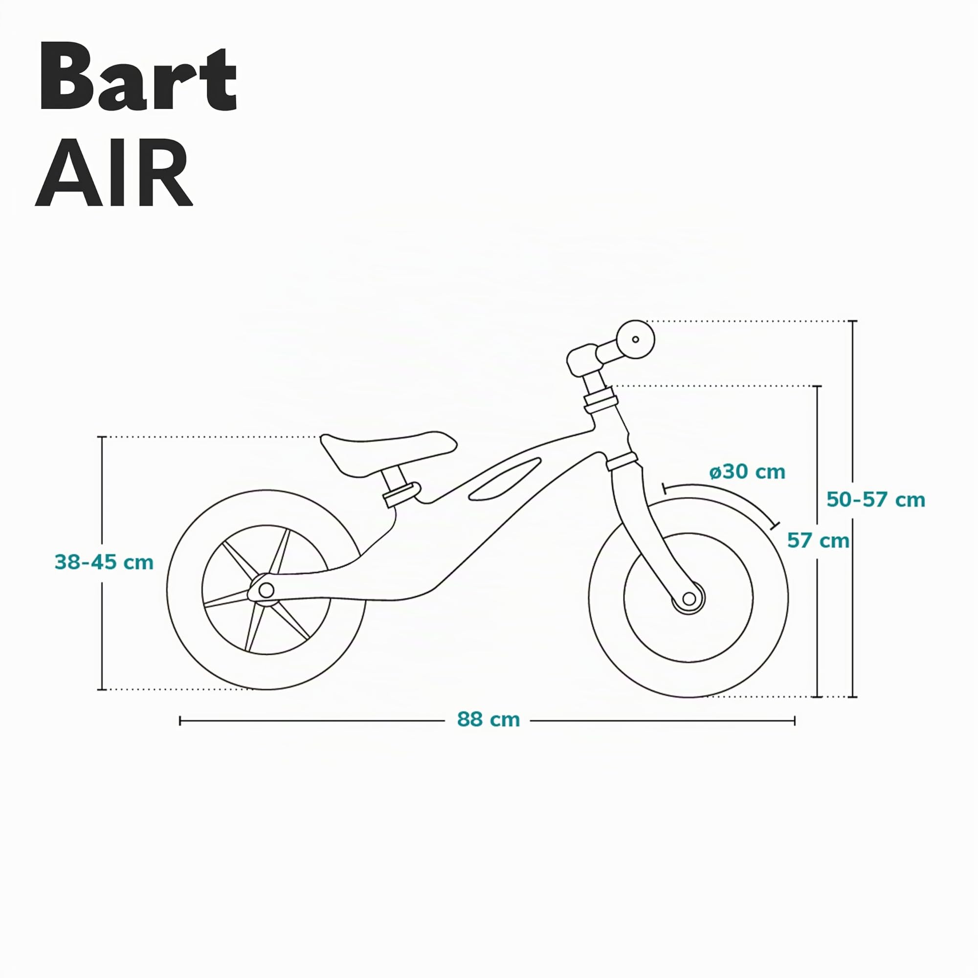 lionelo Bart Bici senza pedali per bambini da 2 anni a 30kg Ultraleggero 3kg e Resistente Telaio in magnesio resistenza ai danni Ruote da 12'' Manubrio e sella regolabili Poggiapiedi