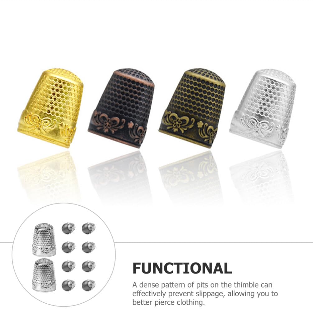 10pcs Copper Finger Protectors / Thimbles – For Sewing, Embroidery, Leatherwork, Protects Fingertips From Needles