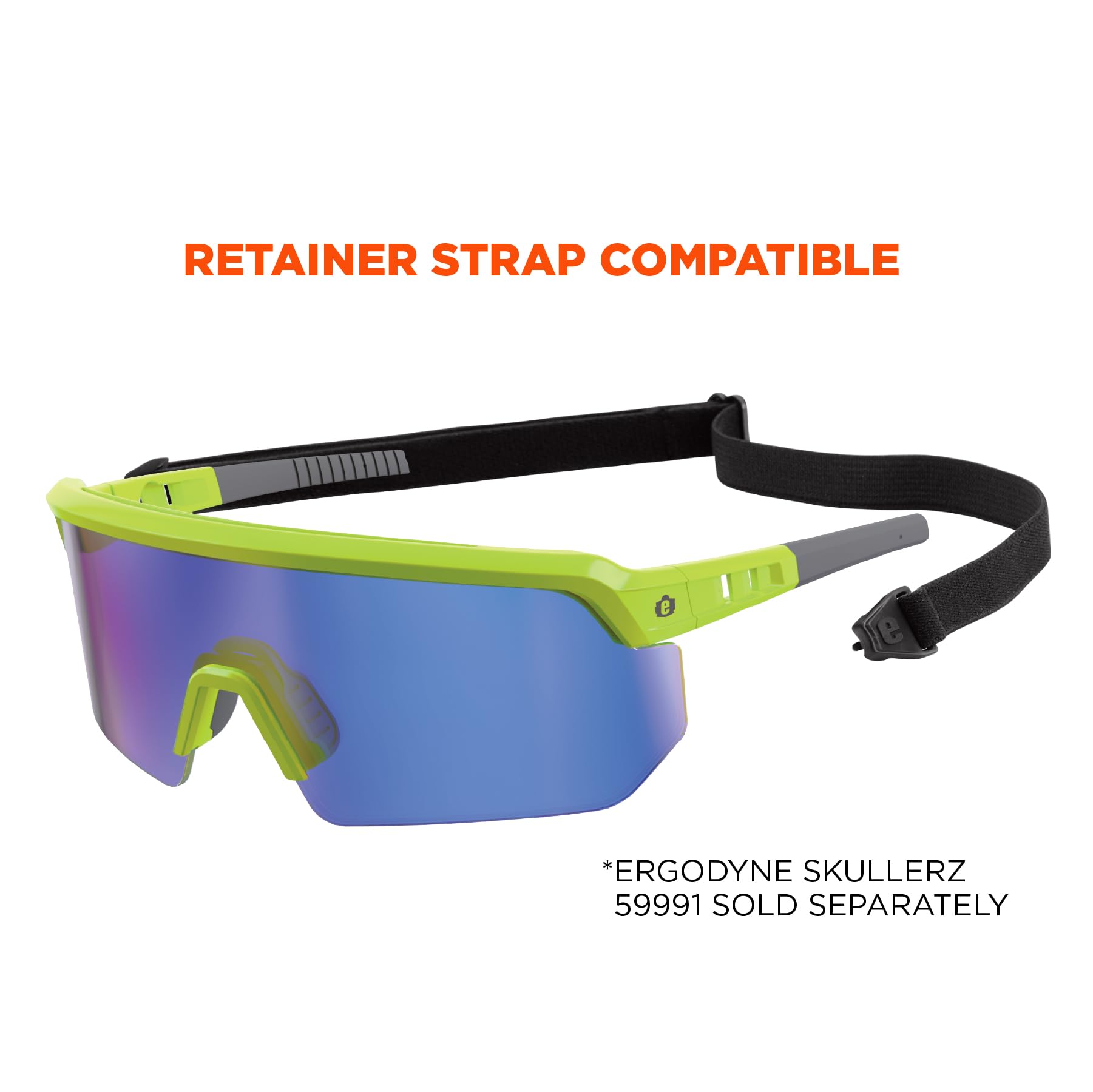 Ergodyne Skullerz Aegir Anti-scratch & Enhanced Anti-fog Safety Glasses, Sunglasses - Mirrored Lenses Gafas de seguridad antiarañazos y antivaho Unisex adulto (Pack de 1)