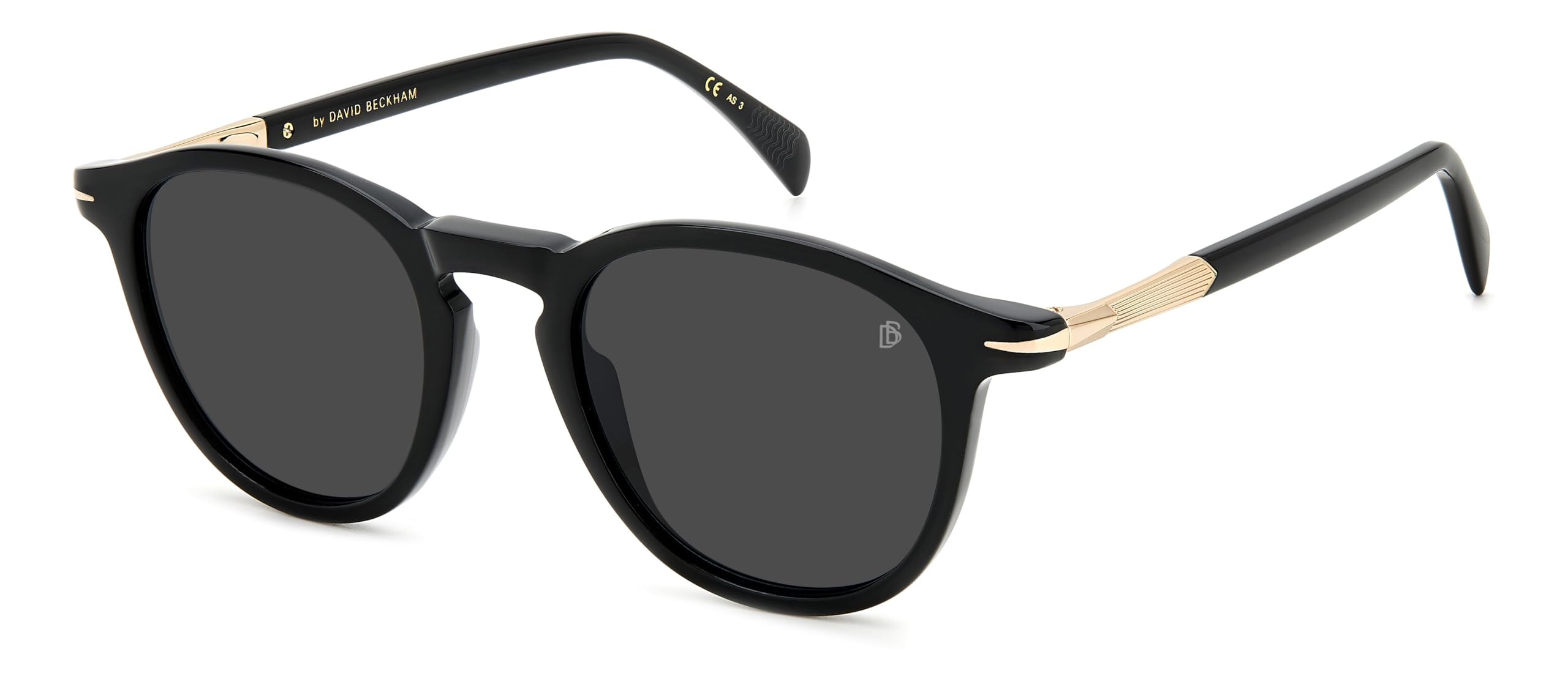 David Beckham Grey Man Db 1114/S 2M2/Ir Sunglasses Acetate Black Round