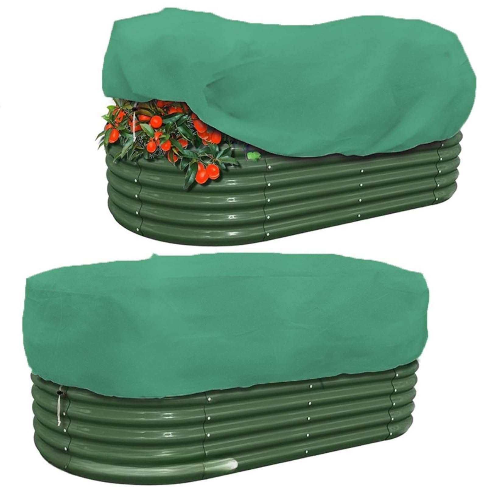zyrqon 2 Pack Frost Protection Plant Cover Non Woven Fabric Lightweight Breathable Winter Shield For Pots Shrubs Trees Green(126x61x50cm)
