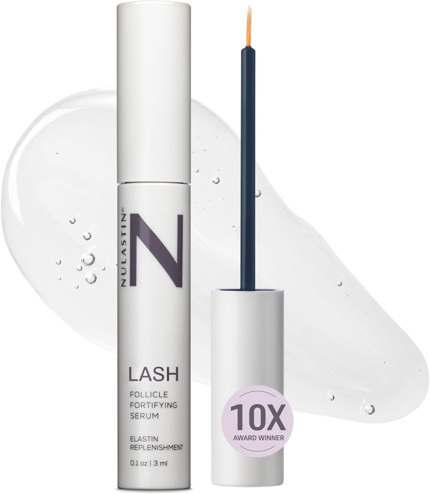 NULASTIN Follicle Fortifying Lash Serum - Clinically Tested Eyelash Enhancing Serum - Nourishes & Repairs to Promote Longer-Looking Lashes - Enriched with Hair-Strengthening Ingredients (0.1 Fl Oz)