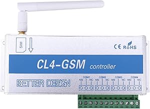 Hyuduo Interruttore del Telecomando Wireless GSM di Controllo delle Chiamate SMS per il Controllo della Sicurezza Domestica Fino a 5 Telefoni con Shell in Lega di Alluminio (Spina europea)