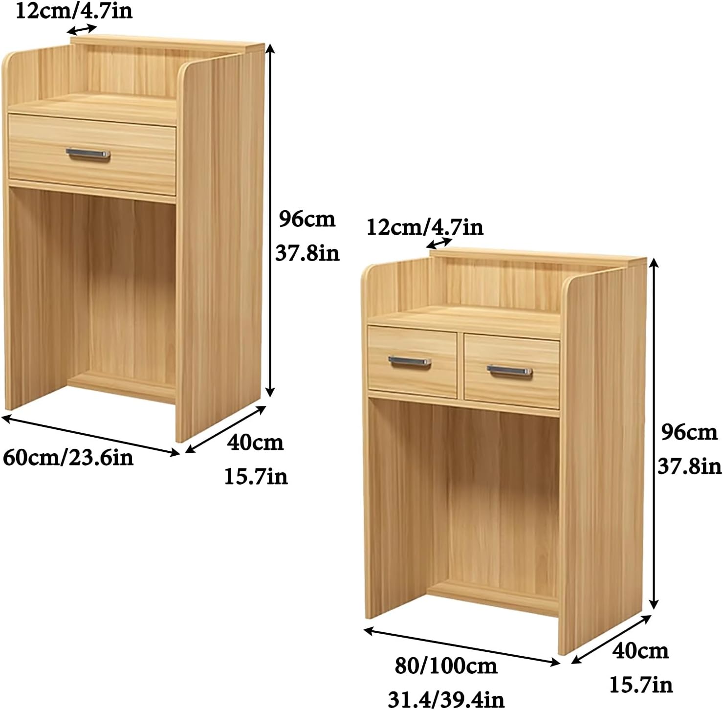 ELZEM Small Reception Counter Desk Modern Reception Desk with Drawers Retail Counter Multifunctional Standing Front Desk Welcome Desk for Home Office Salon Spas and Lobby(E,80cm/31.5in)