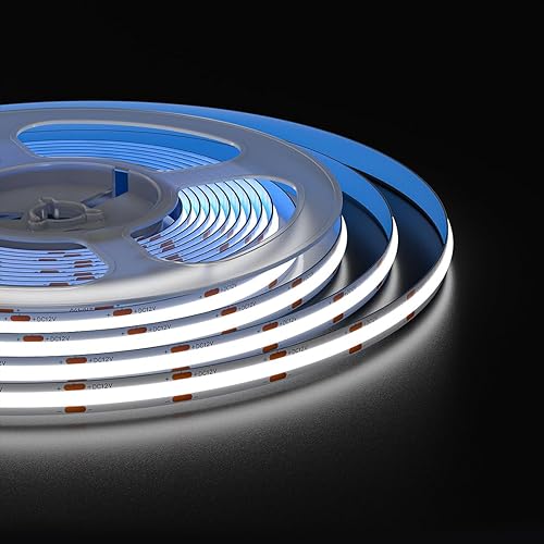 Miniatura 10 de FCOB COB - Kit de 12 V flexible de alta densidad LED de 0315in de ancho 4000 K 164 pies RF14 teclas regulables FOB CRI90 tiras LED para dormitorio