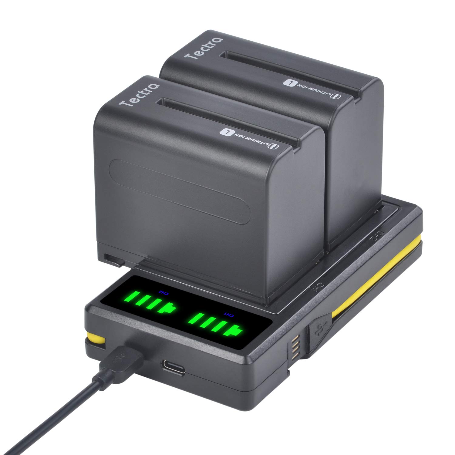 Tectra2-Pack NP-F970 NP-F960 Battery for Sony NP-F930 NP-F950 NP-F550 NP-F750 NP-F570 and Sony Handycam YONGNUO LED Video Light with Micro USB Cable