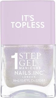 Nails Inc It's Topless Gel-Like Nail Polish, 4-in-1 Base Coat, Treatment, Color & Top Coat, Long Lasting, Strong, Chip Free Nails, Glossy Salon Quality Manicure, Air Dry Nail Polish, Halle, 0.47 Fl Oz