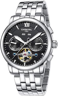TEINTOP Carnival Mens Automatic Mechanical Watch Year Calendar Complications