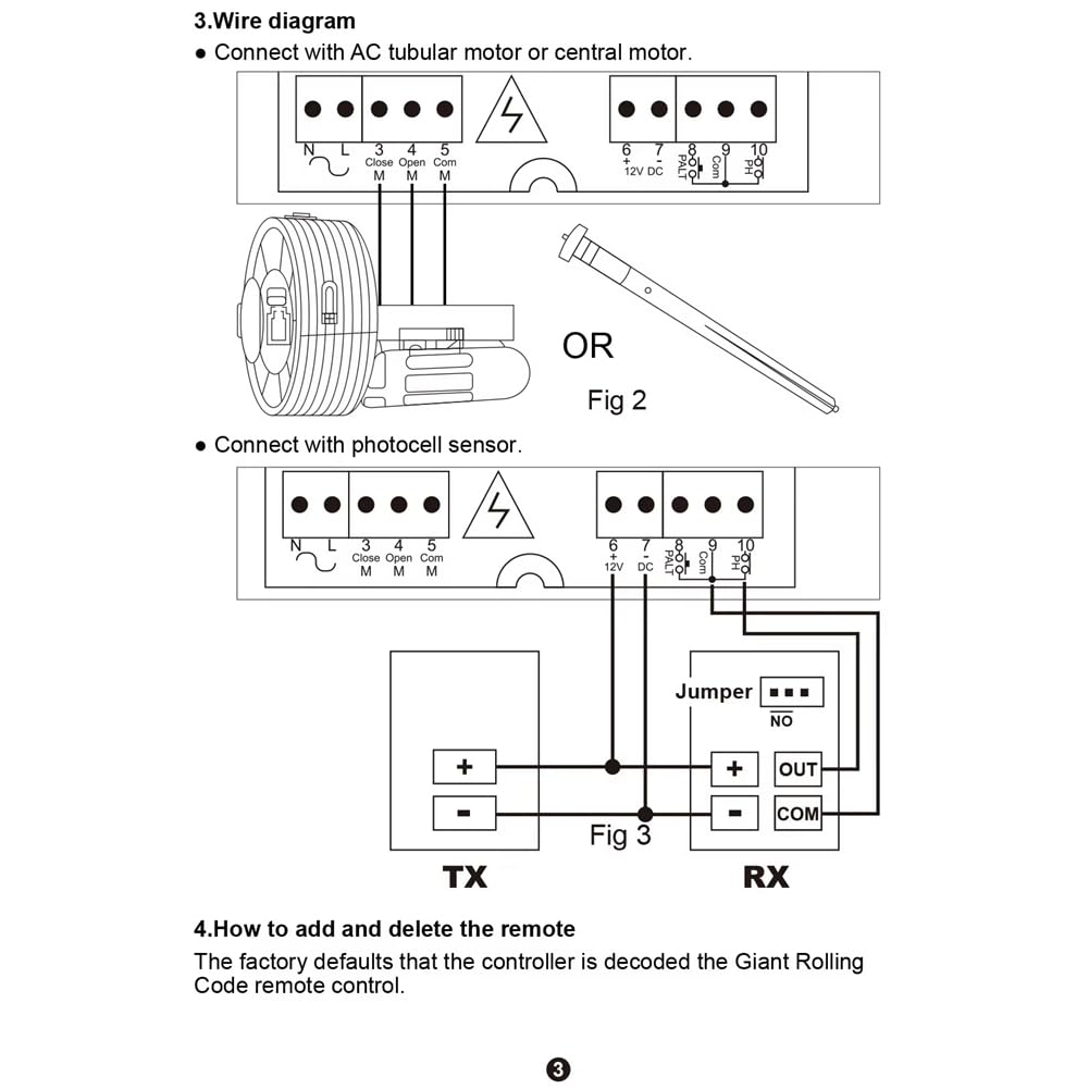 Récepteur de Moteur Tubulaire Universel AC220 V pour Porte de Garage avec Télécommande pour Ouvre-Porte à Volet Roulant