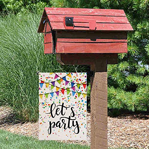 Pingpi PINP-GDFG-A770 Let'S Party Festive Birthday Home Garden Flag 12.5 Inchx18 Inch Vertical Double Sided Burlap Yard Outdoor Decor thumb #3