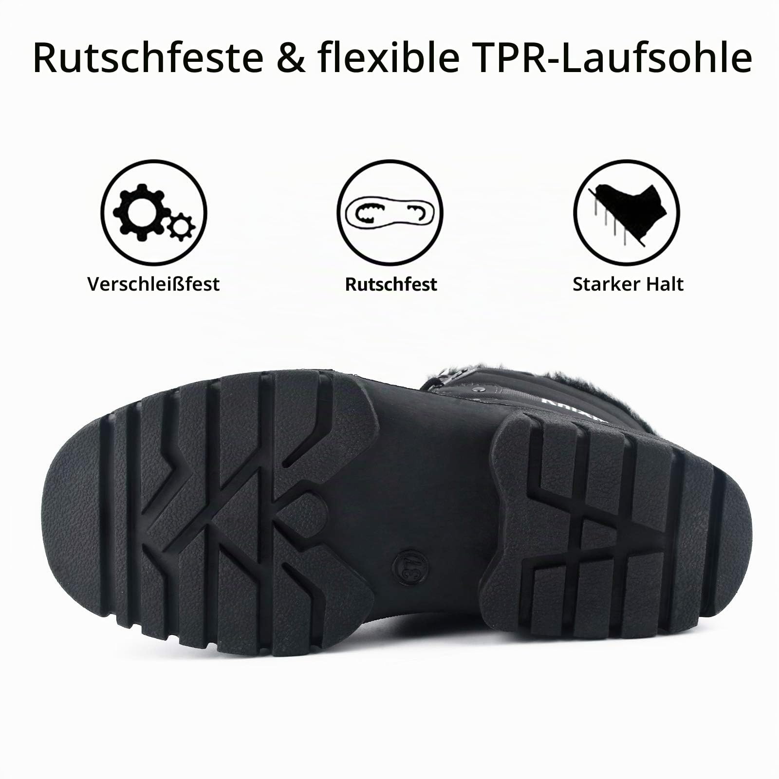 Knixmax Herren Damen Schneestiefel Winterstiefel Warme Gefüttert Winterschuhe rutschfest Wasserdicht Sohle Leichte Winter Stiefel Gr.37-46