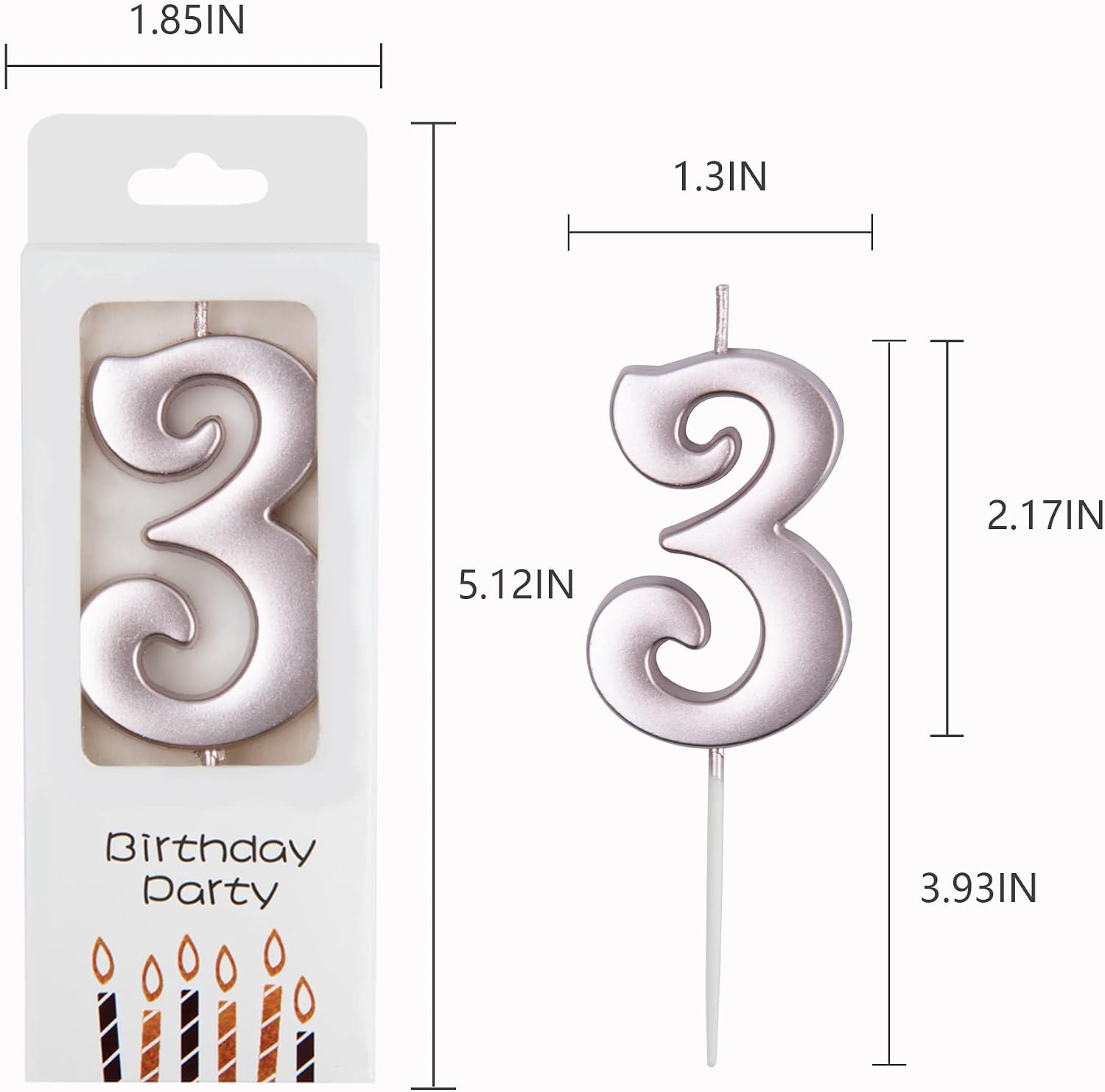 PHD CAKE 10-Count 0-9 Rose Gold Number Birthday Candles, Number One Birthday, Rose Gold Number Candles, Party Celebration, Baby Showers image 5
