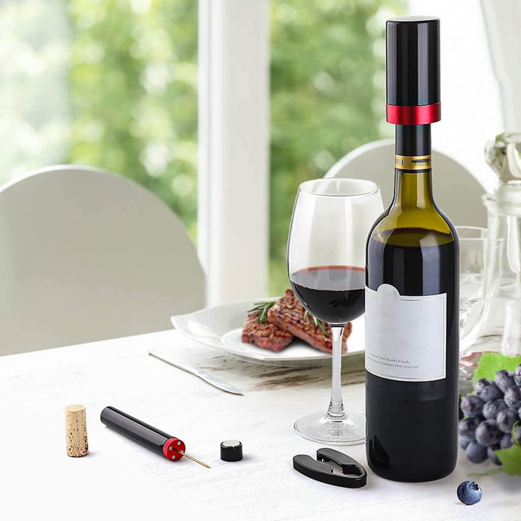 3 tappi sottovuoto per bottiglie di vino, tappi per bottiglie di vino elettrici, riutilizzabili, per conservare il vino, decorativi