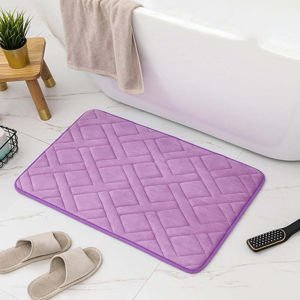 Tappetini antiscivolo in memory foam per bagno e WC, tappeto assorbente per soggiorno e camera da letto, viola chiaro, 90 x 400 cm