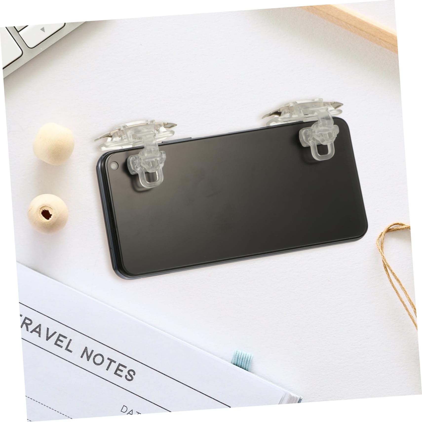 Manette De Jeu pour Smartphone Tirs, Déclencheur Mobile, Accessoire Transparent, Pince Réglable, Compatible Téléphone Portable, Jeu Shooting, Ensemble 2 Pièces