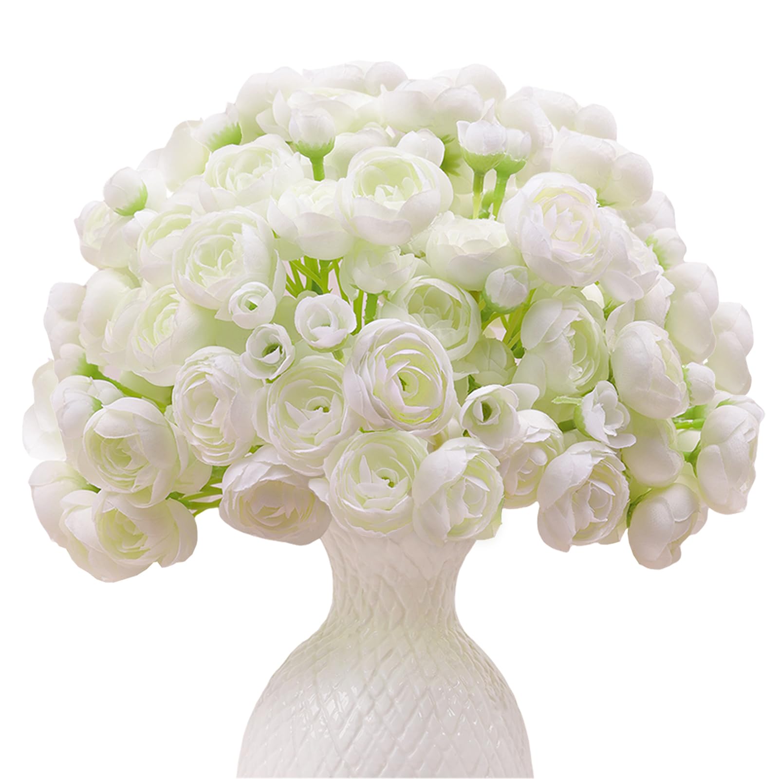 Photo 1 of LzLflor 32Pcs Ivory White Ranunculus Artificial Flowers DIY Home Wedding