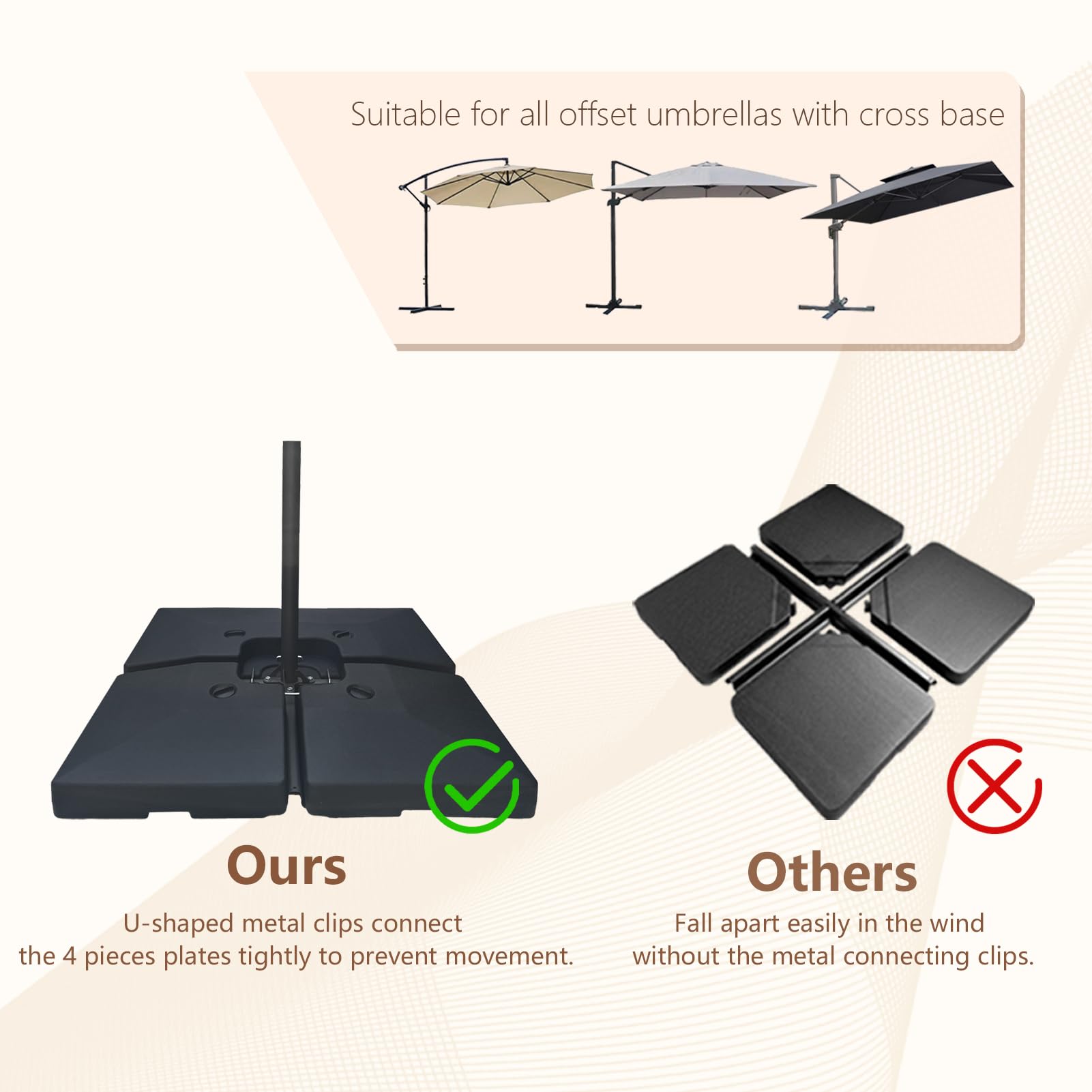 c-hopetree patio umbrella base weight set Amazon.com : C-Hopetree 4 Piece Heavy Duty Base Weights Stand for Offset  Cantilever Outdoor Patio Umbrella, 356 lb with Water and Sand Mixed, Black  : Patio, Lawn & Garden