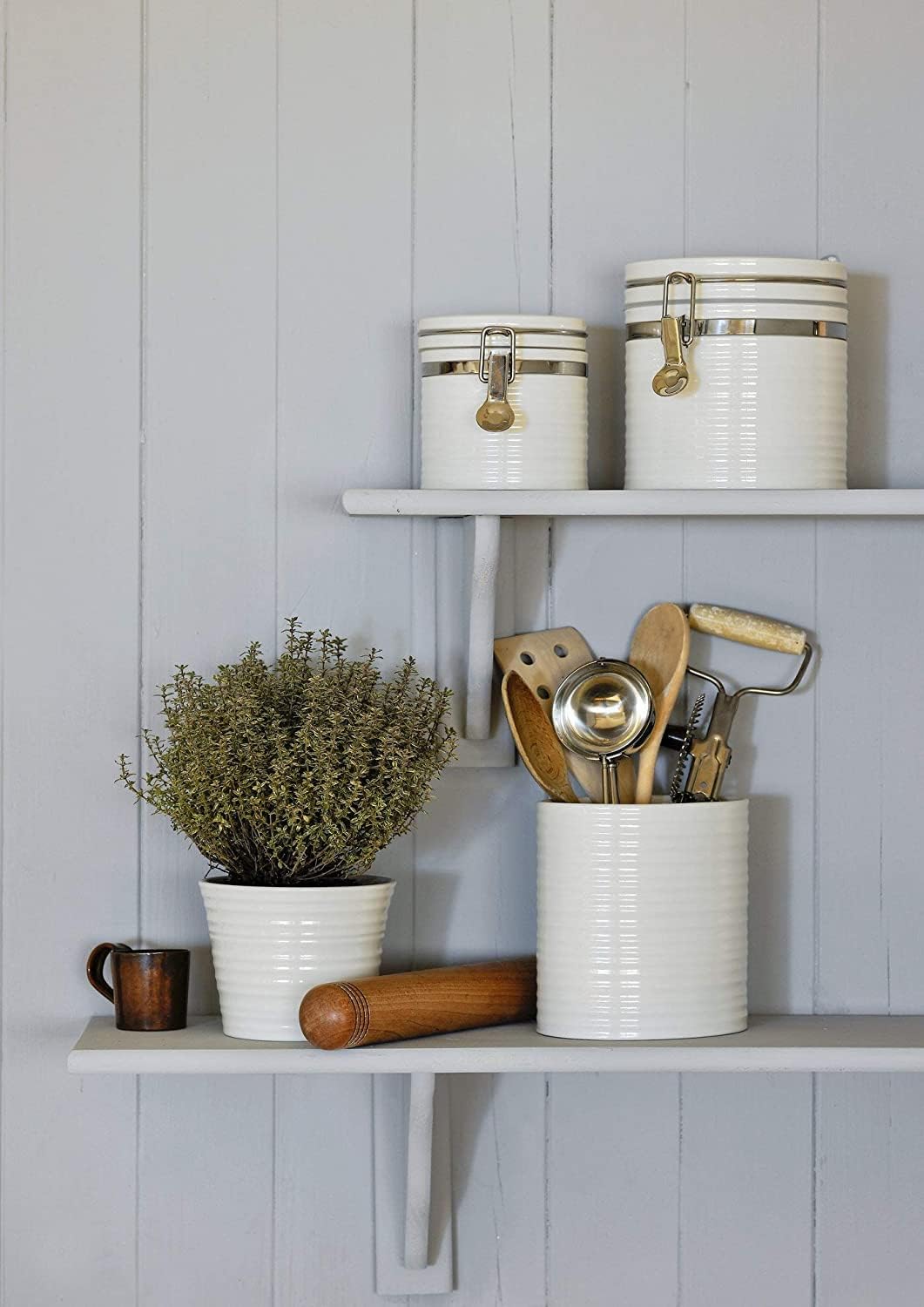 Portmeirion Sophie Conran Oval Utensil Jar, White