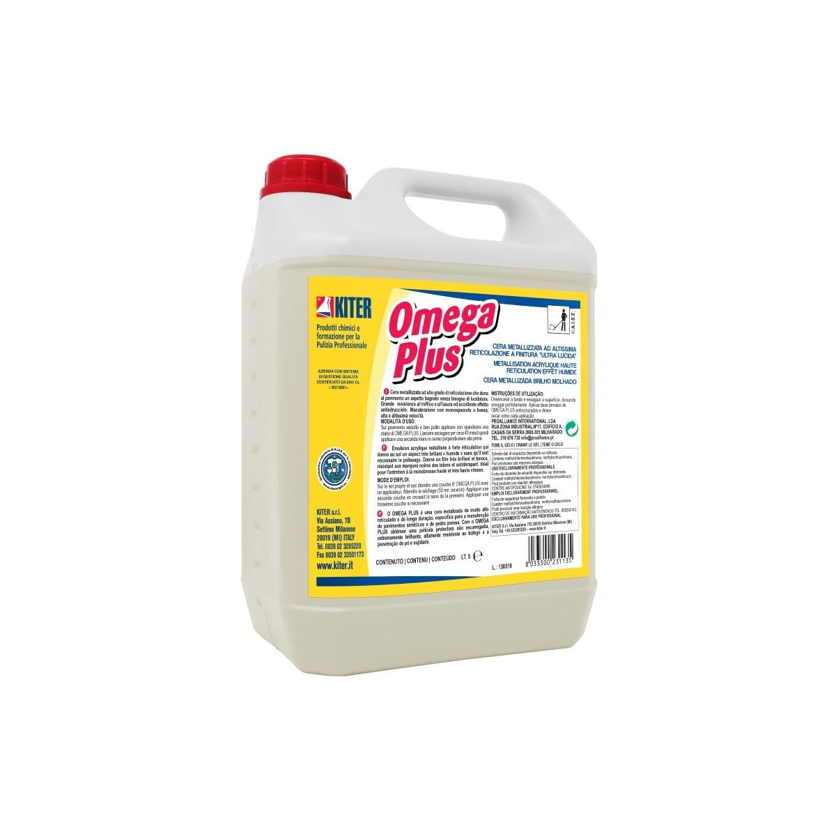 Kiter 01008.5L Omega Plus Cera Pavimenti, 5 Litri