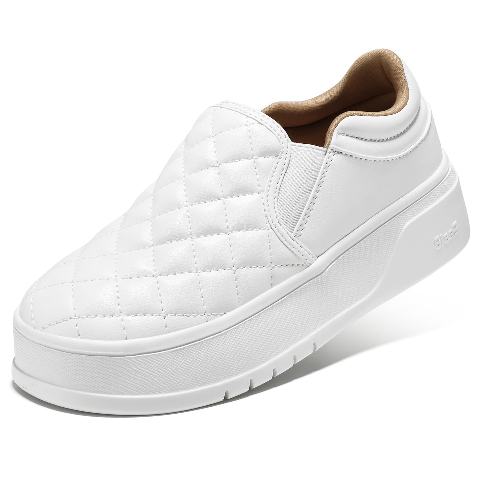 STQ Womens Platform Sneakers Slip On Shoes Quilted Comfort Casual Fall Loafers