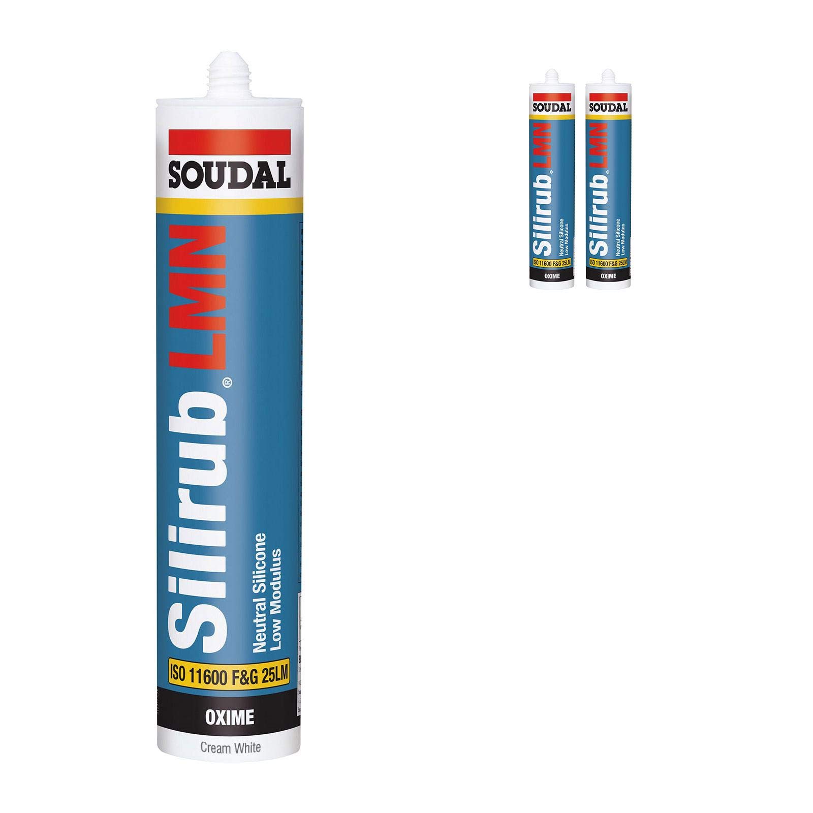 Cream White Soudal Silicone Sealant Slirub LMN All Purpose External Low Modulus Neutral Cureal Low Modulus Neutral Cure